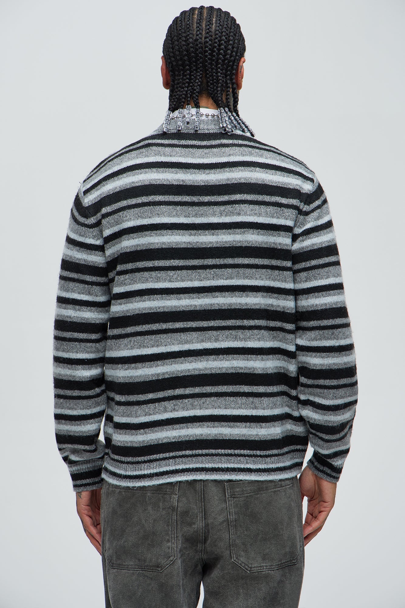 Lookin For Attention Striped Sweater - Black/combo