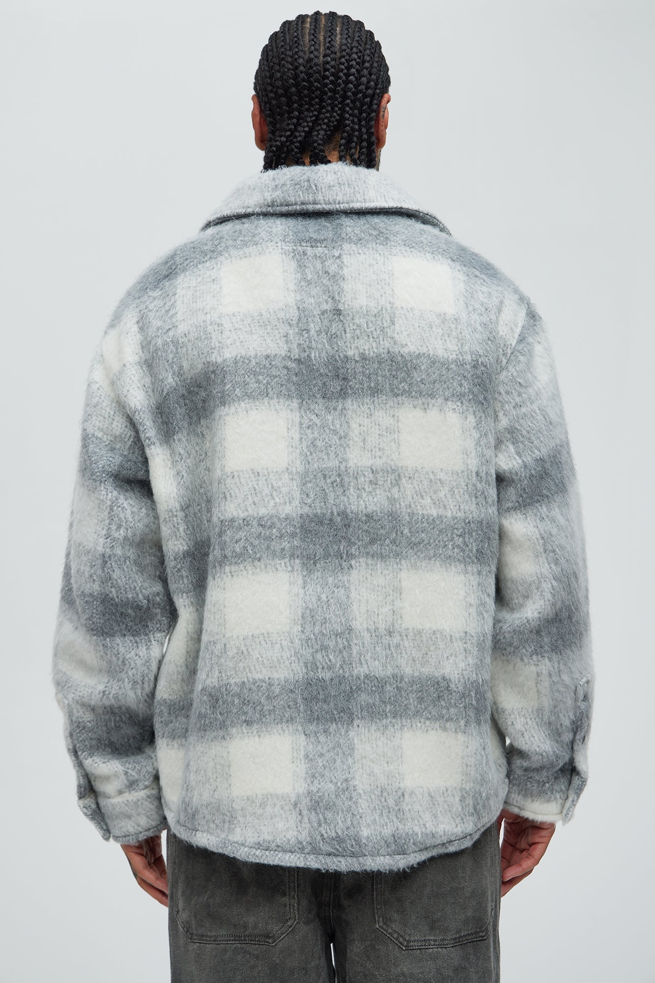 Move Up Plaid Shacket - Grey/Grey