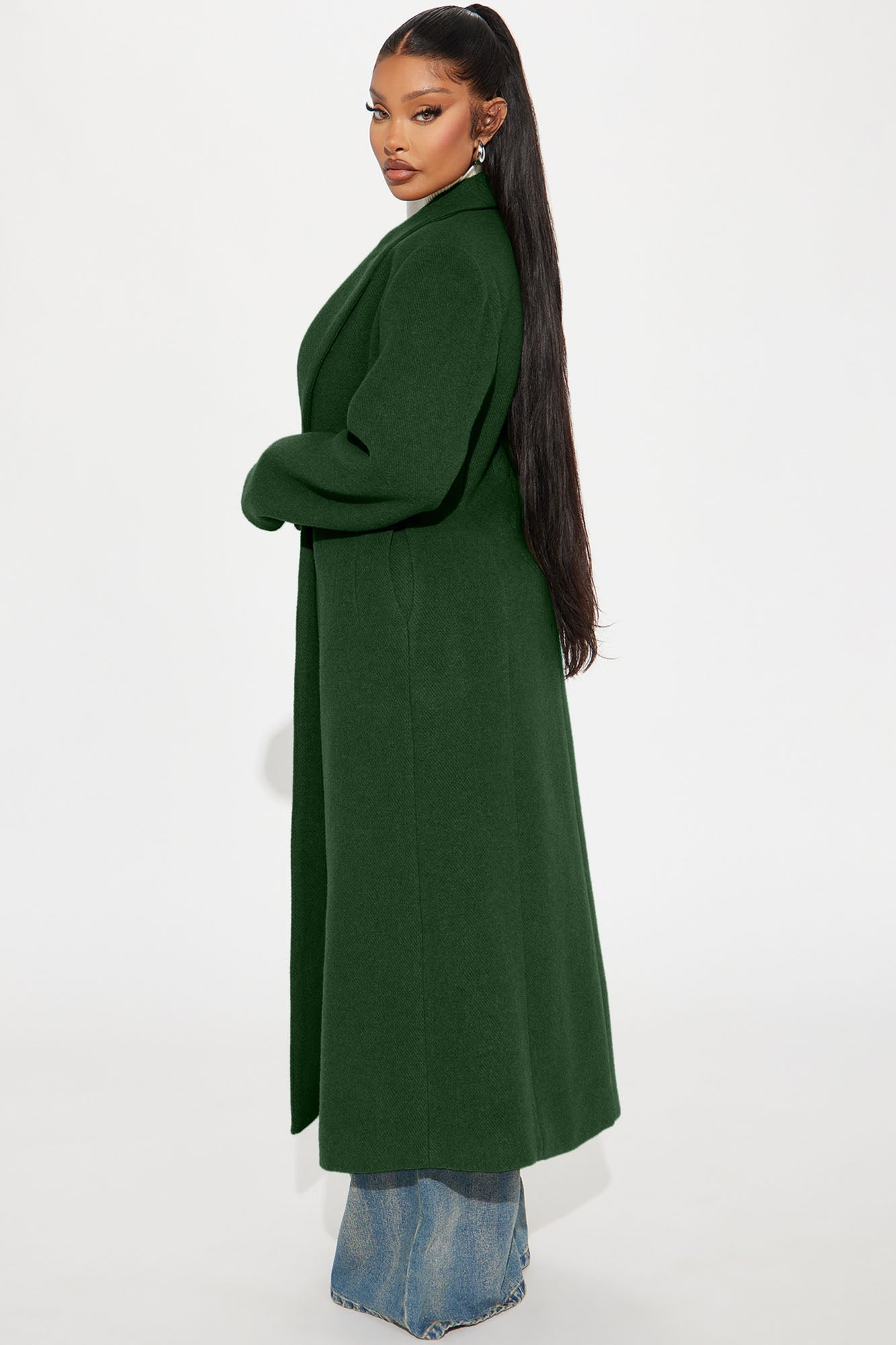 Natalie Wool Trench Coat - Hunter