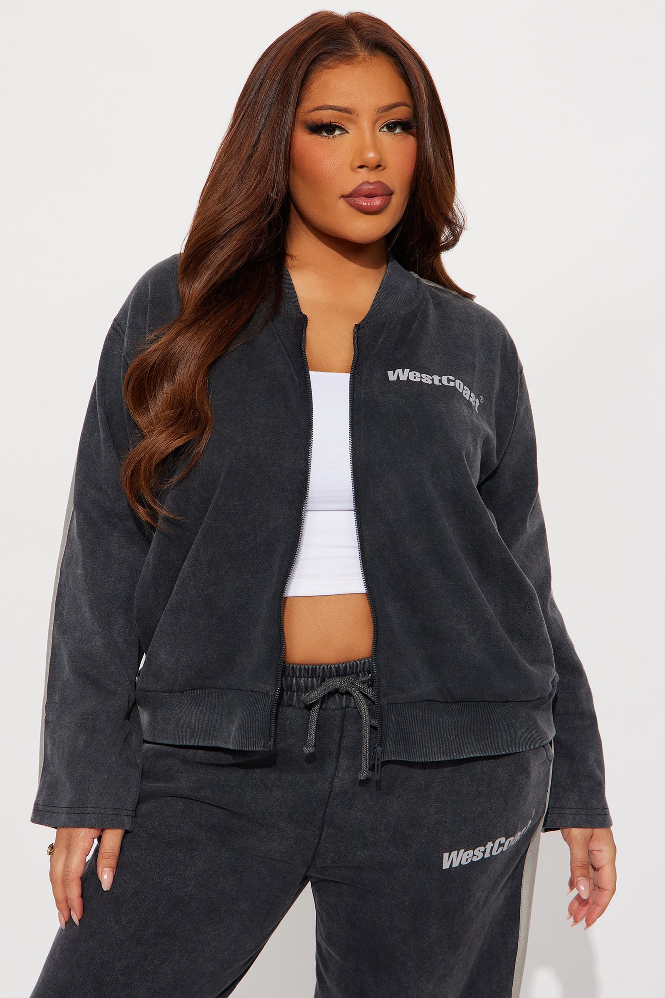 West Coast Washed Fleece Jogger Set - Black