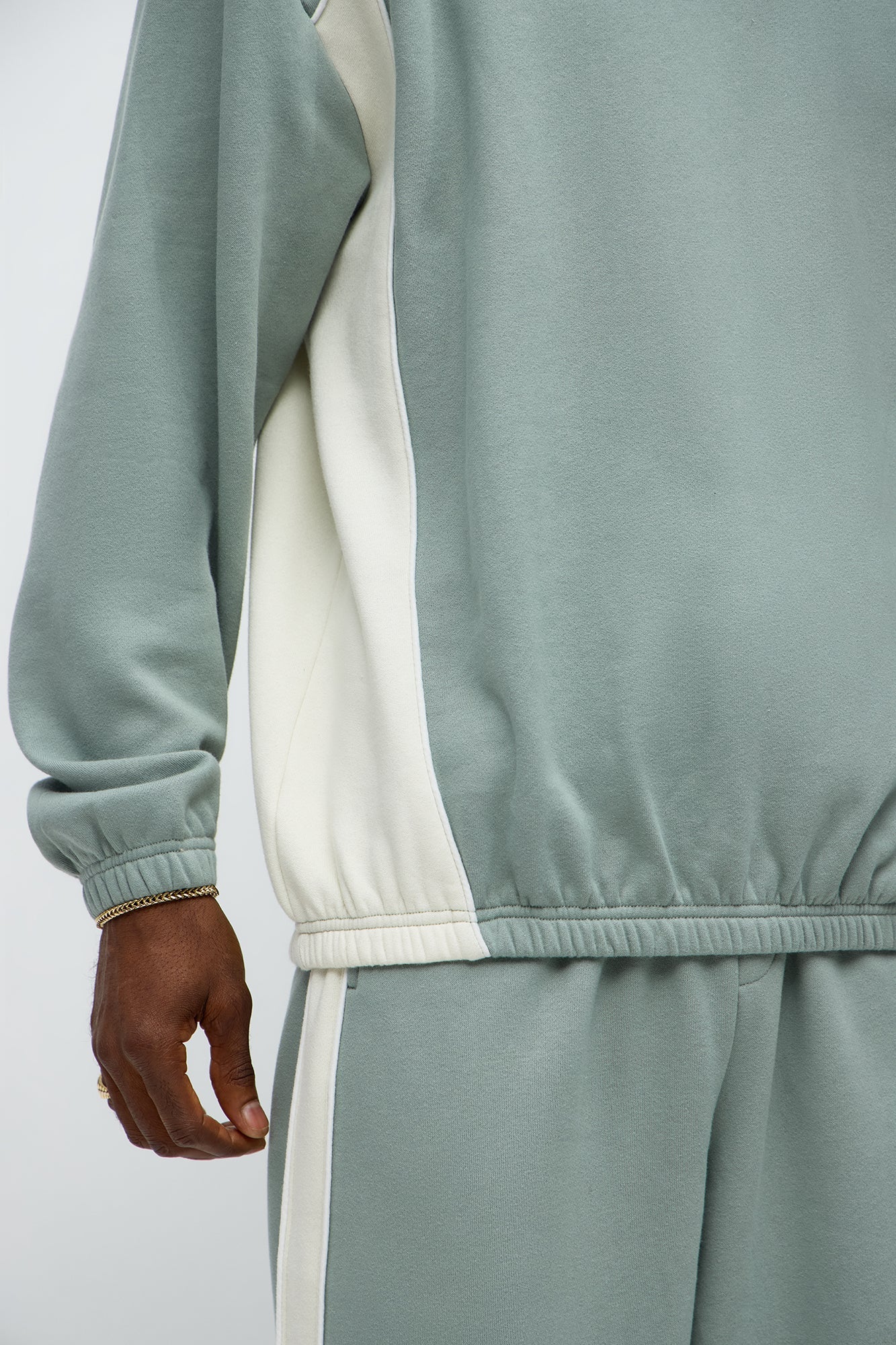 Ready Side Panel Crewneck Sweatshirt - Sage