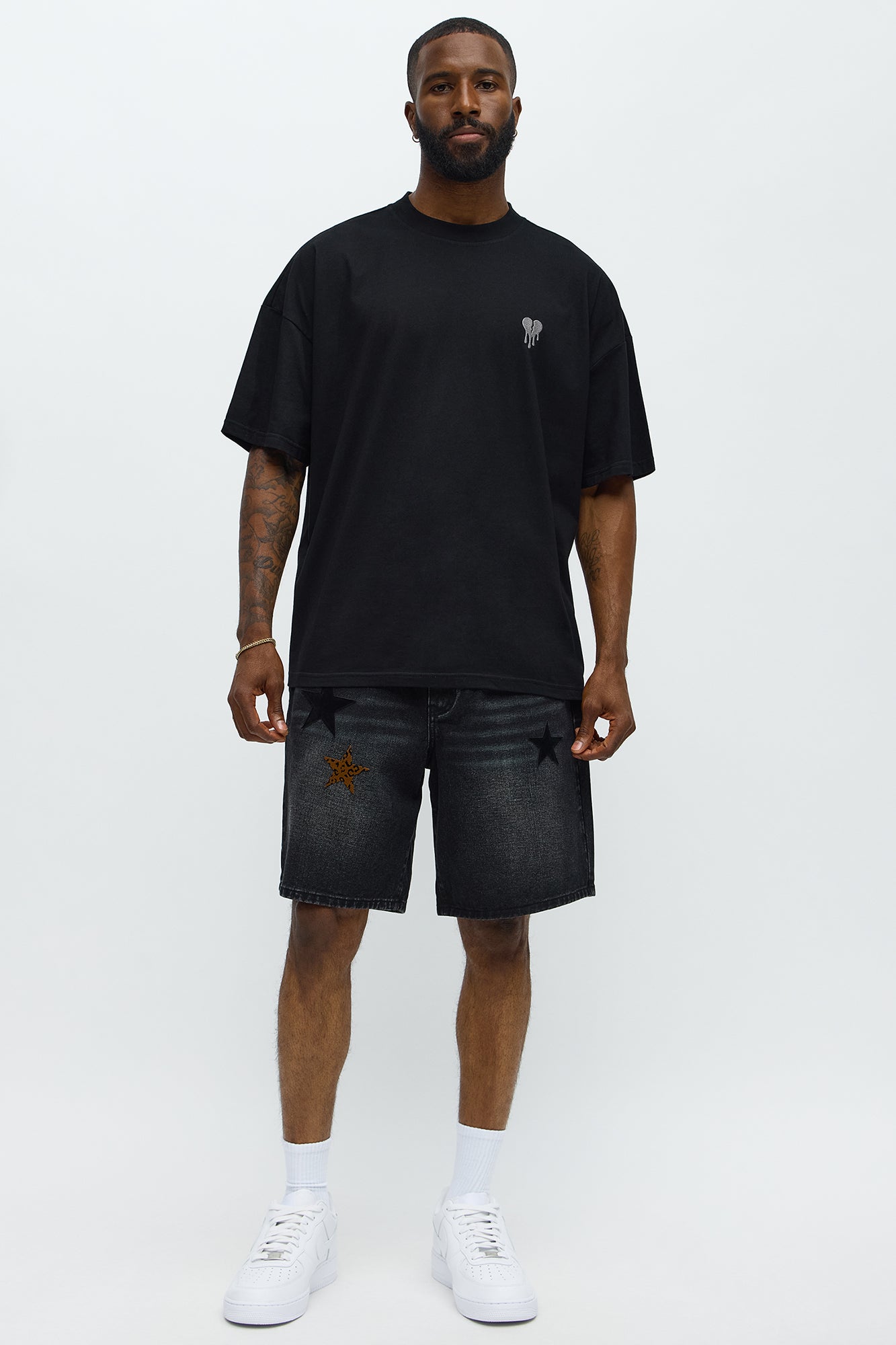 Relaxed I'm More Than Stars Denim Short - Black Wash