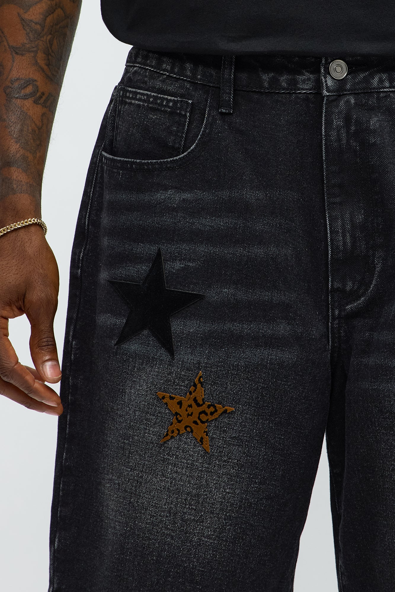 Relaxed I'm More Than Stars Denim Short - Black Wash