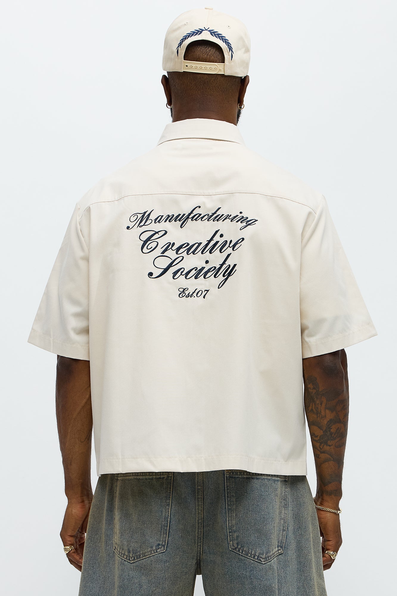 Cropped Society Mechanic Button Up Shirt - Natural