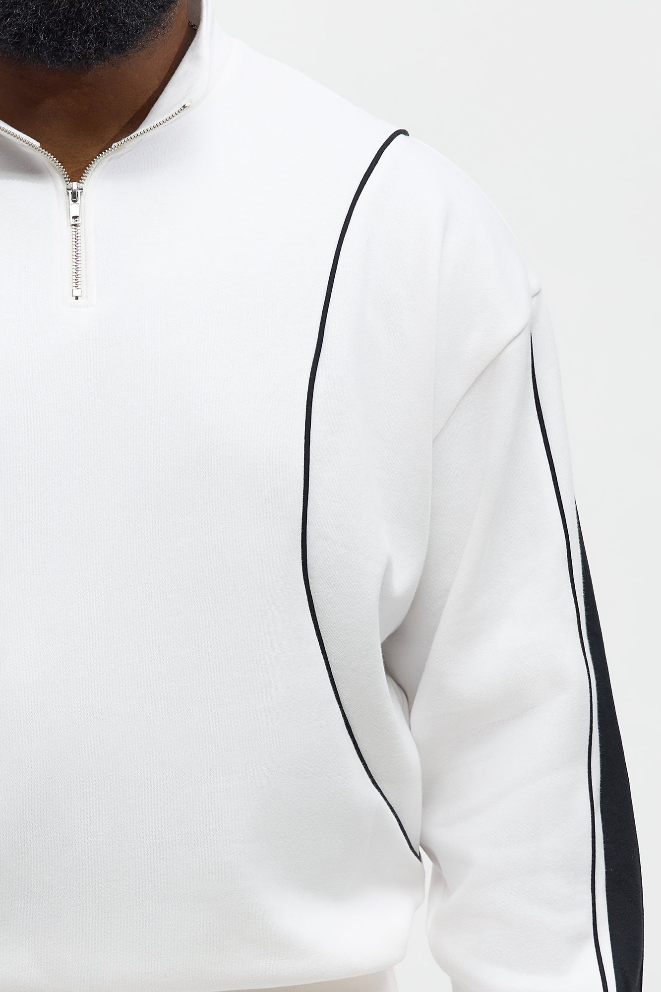 Lightwork Quarter Zip Sweatshirt - White/Black