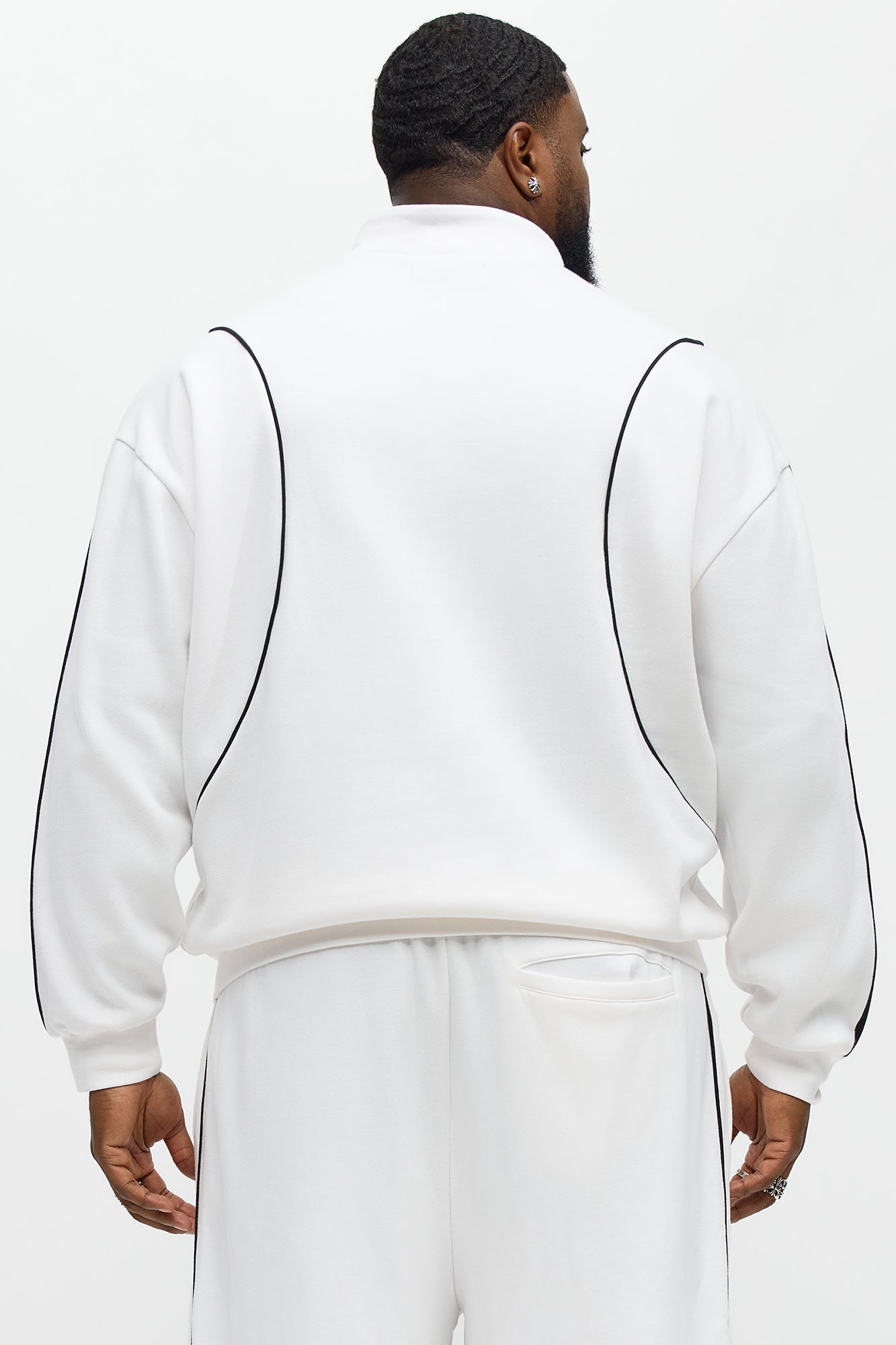 Lightwork Quarter Zip Sweatshirt - White/Black