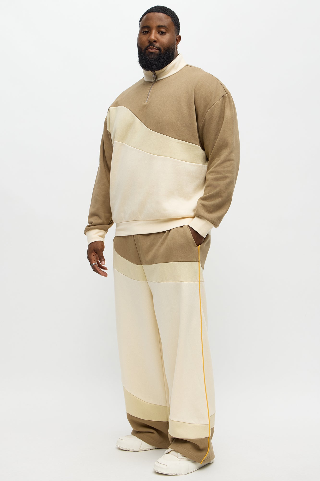Been A Player Colorblock Sweatpant - Tan/Multi