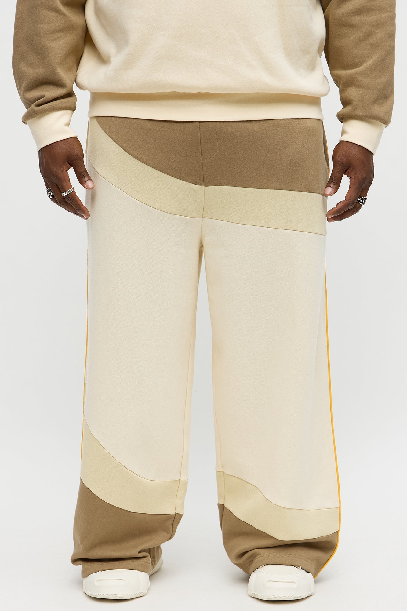 Been A Player Colorblock Sweatpant - Tan/Multi