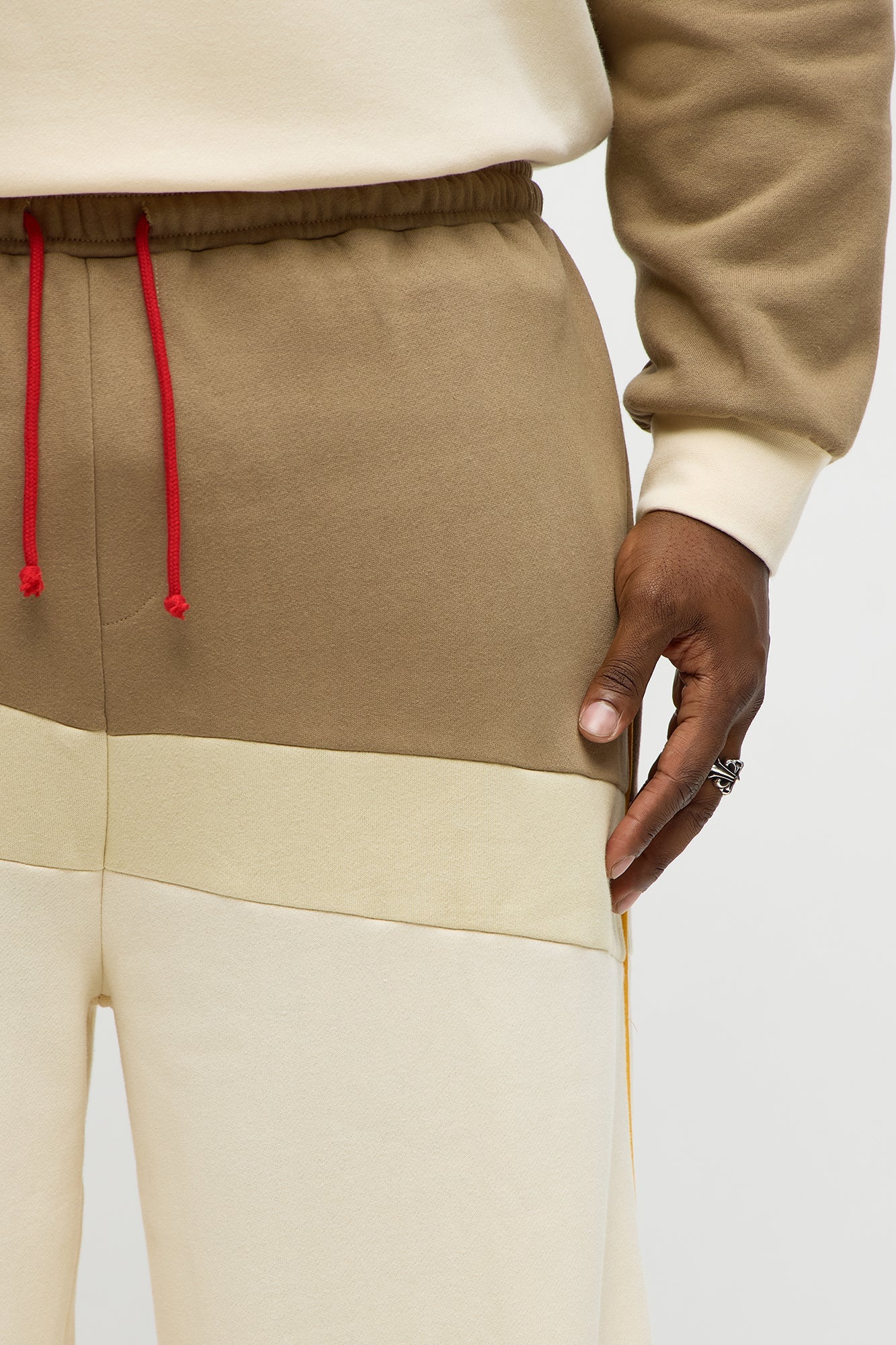 Been A Player Colorblock Sweatpant - Tan/Multi