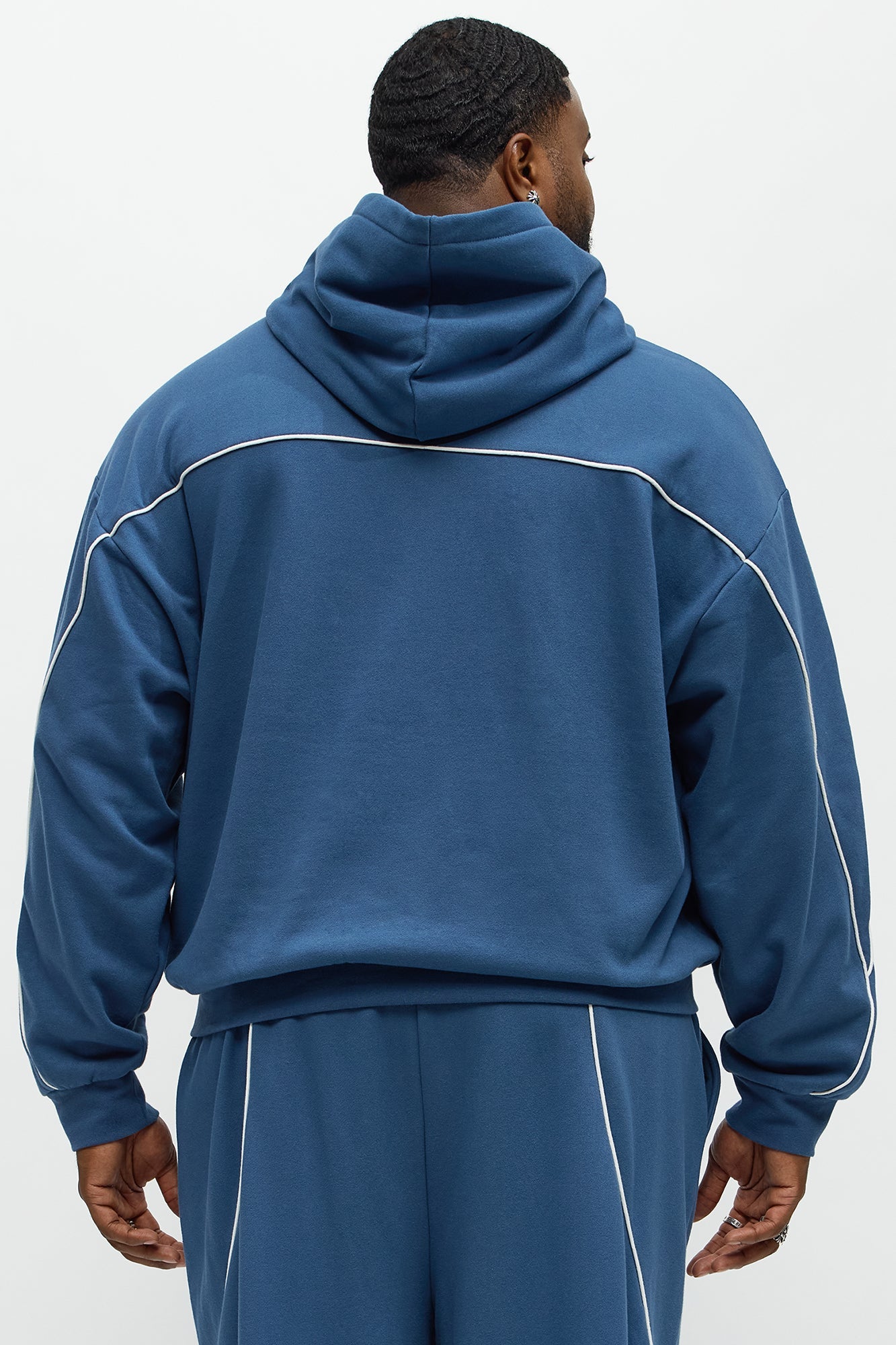 Pinstripe Hoodie - Navy