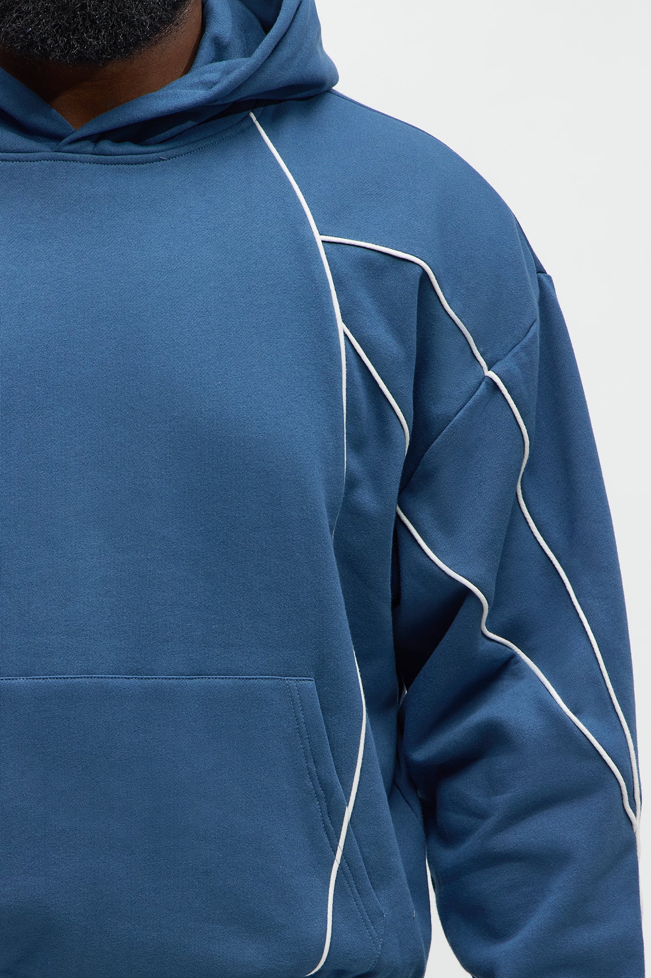 Pinstripe Hoodie - Navy