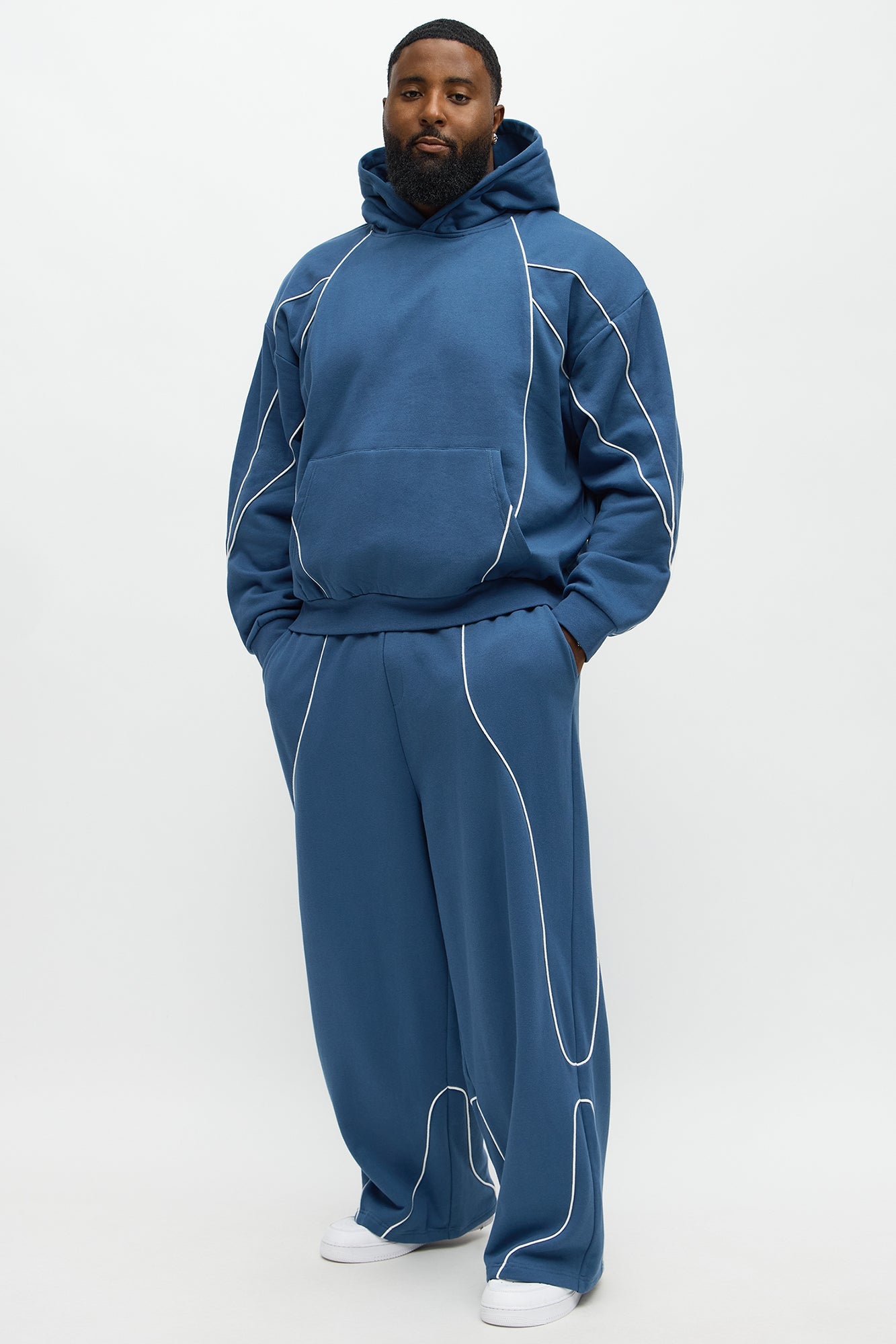 Pinstripe Sweatpant - Navy