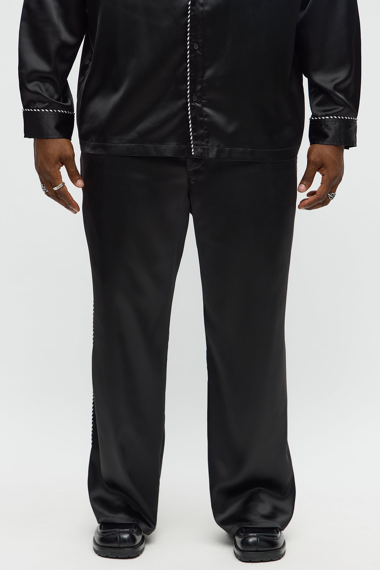 Relaxed Luxe Track Trousers - Black