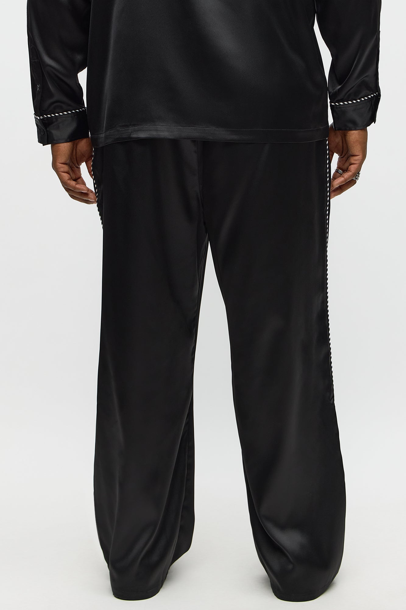 Relaxed Luxe Track Trousers - Black