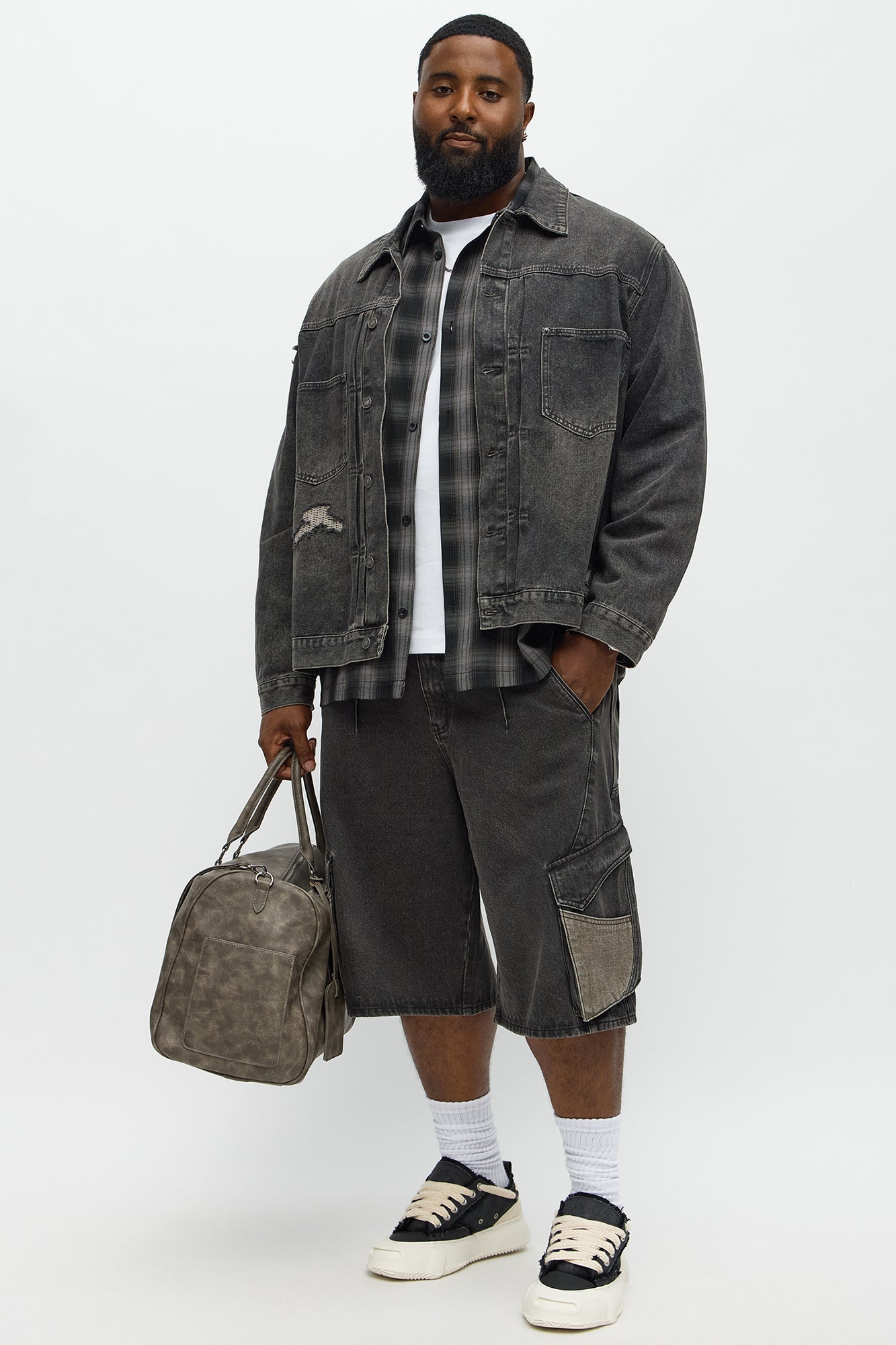 Underground Distressed Trucker Trucker Jacket - Black Wash