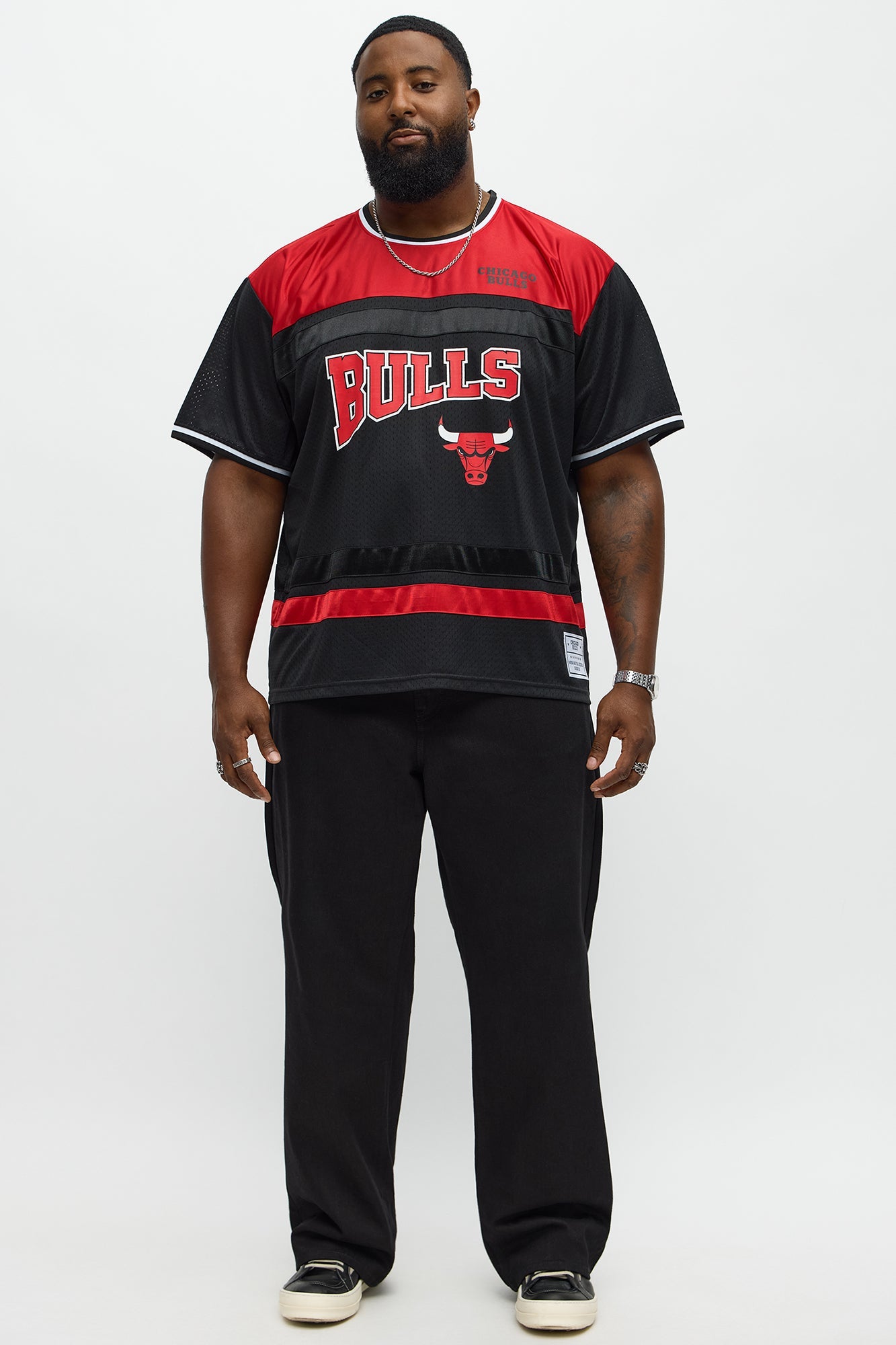 Bulls Regular Fit Basketball Tee - Black