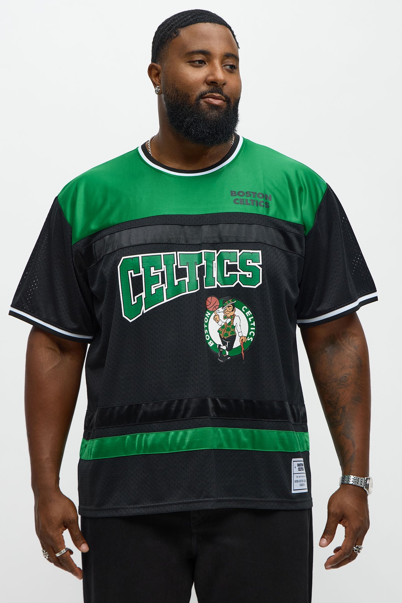 Celtics Regular Fit Basketball Tee - Black