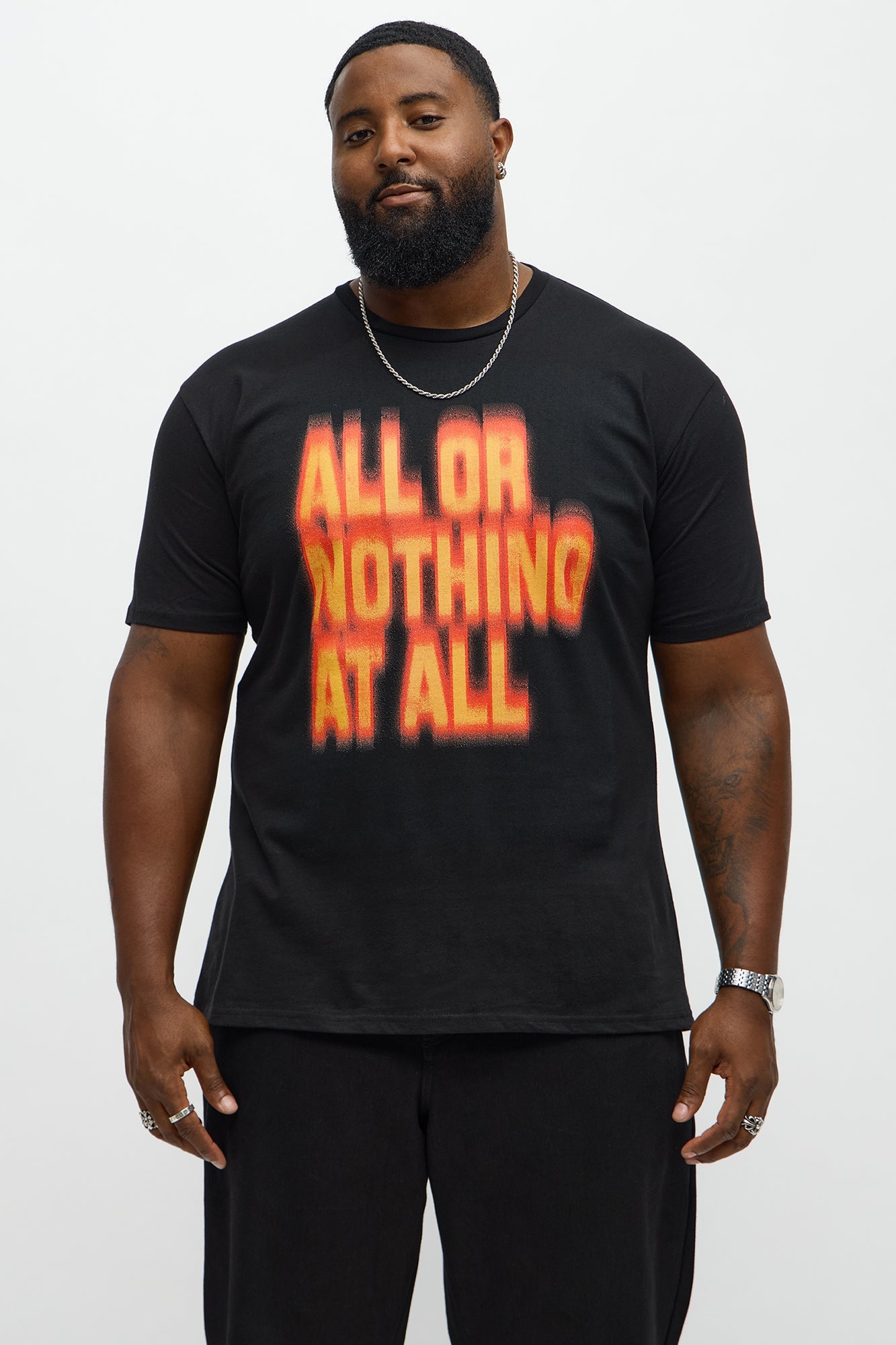 All Or Nothing At All Short Sleeve Tee - Black