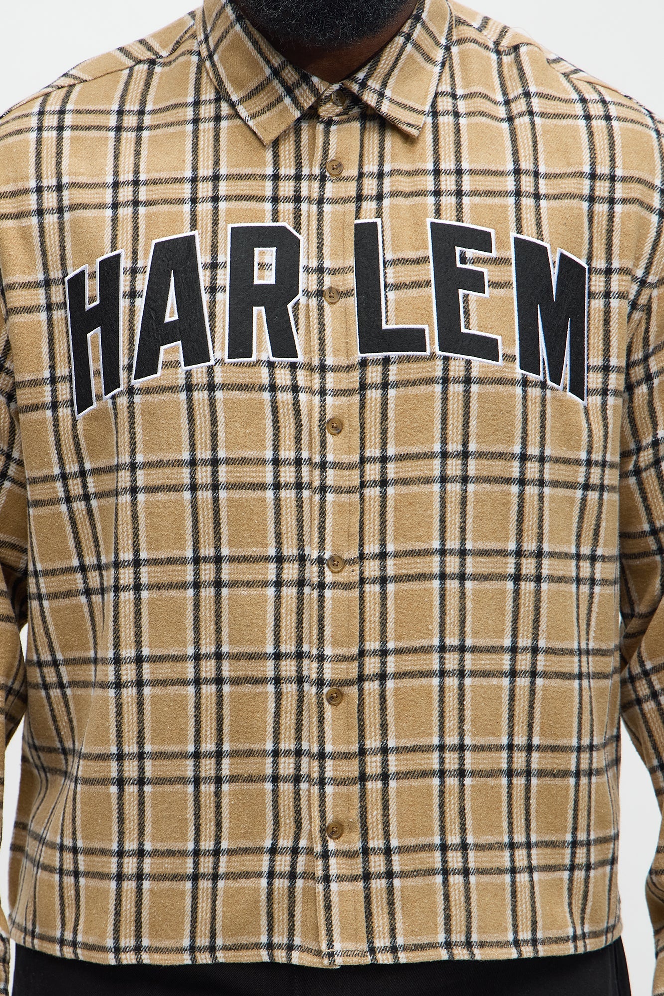 Relaxed fit Harlem Plaid Long Sleeve Button Up - Brown Combo