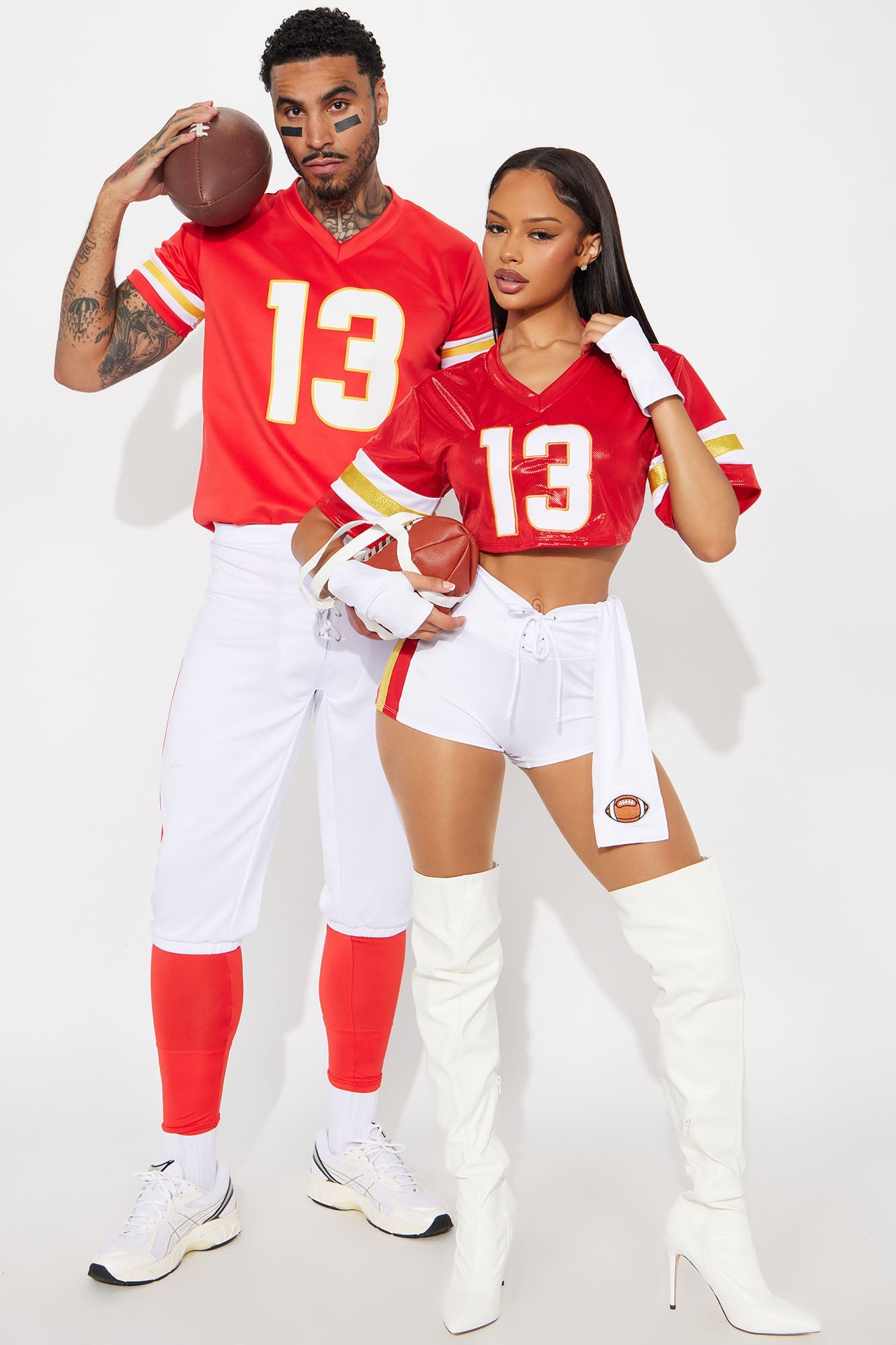 Tight End 3 Piece Costume Set - Red/combo