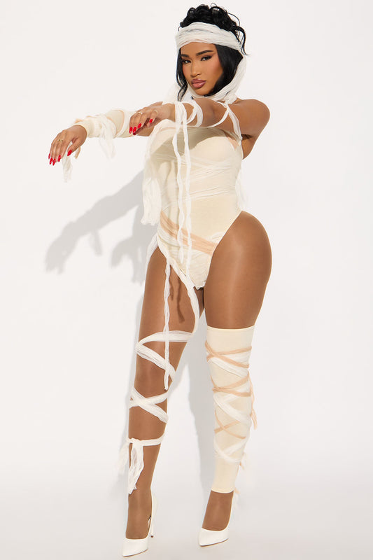 Pharaoh's Mummy 4 Piece Costume Set - White