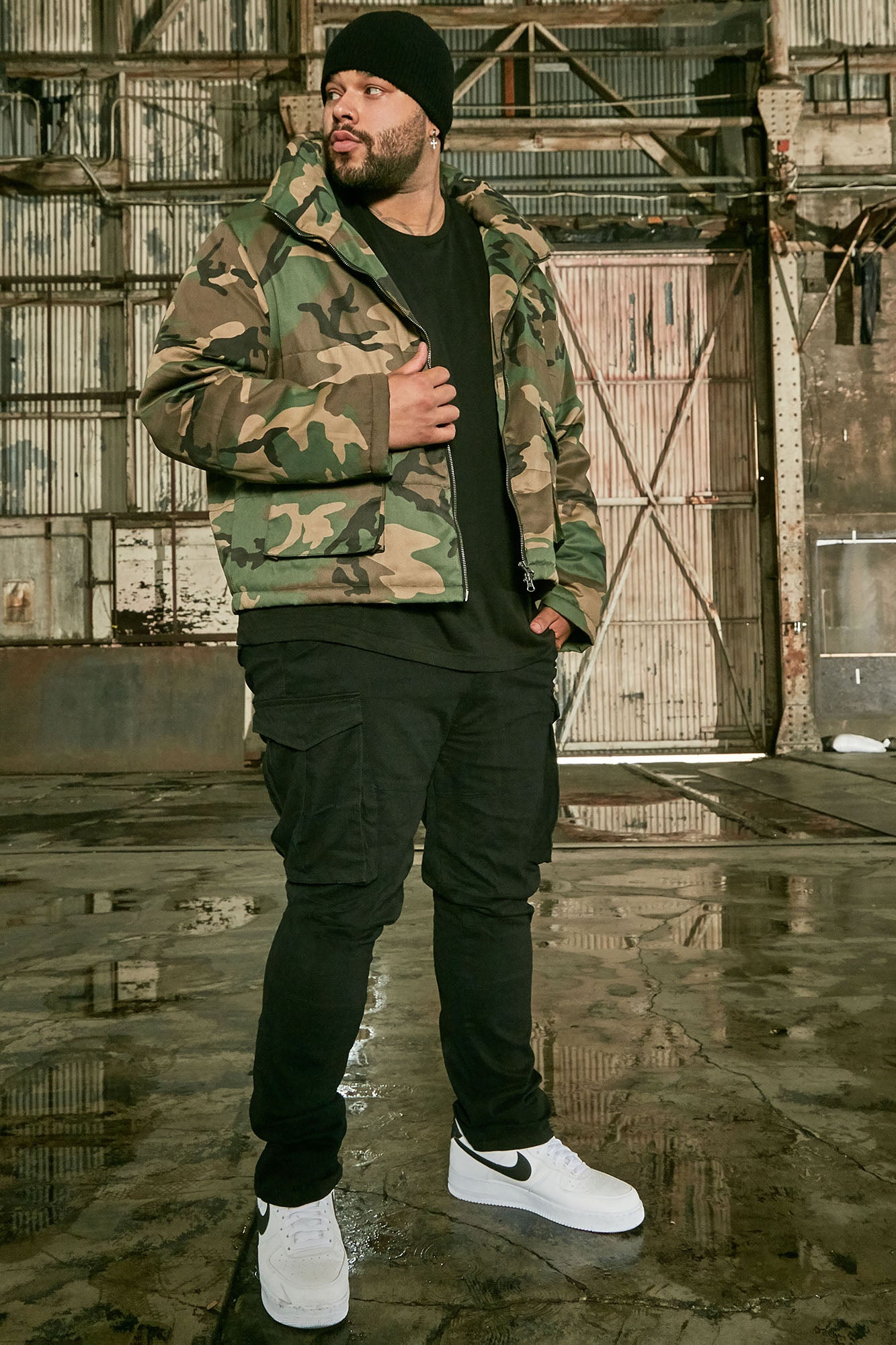 Cadet Utility Slim Cargo Pants - Black