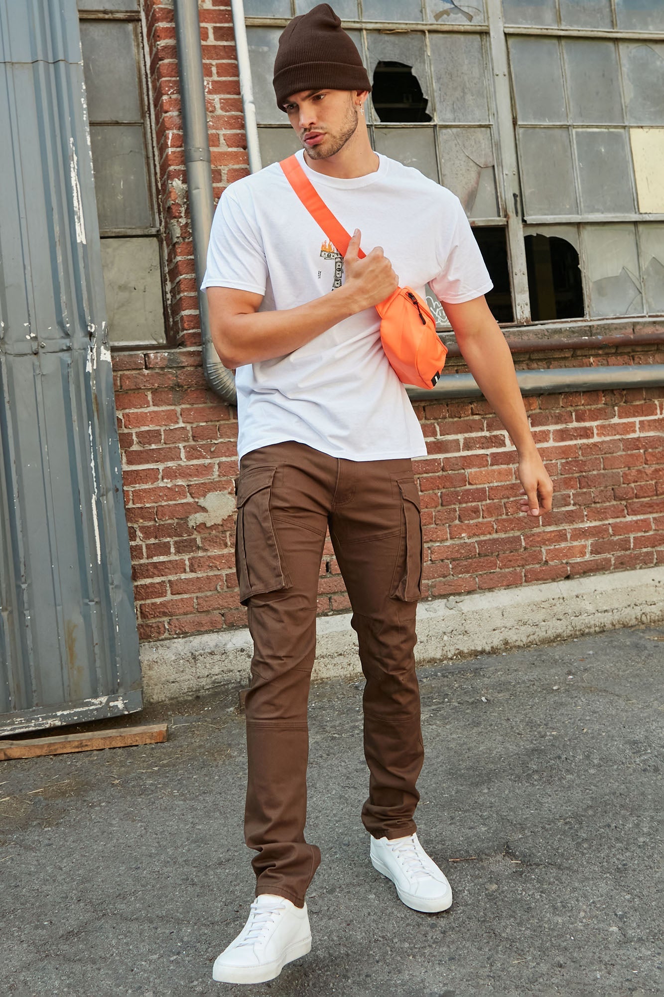 Summer Games Slim Cargo Pants - Brown
