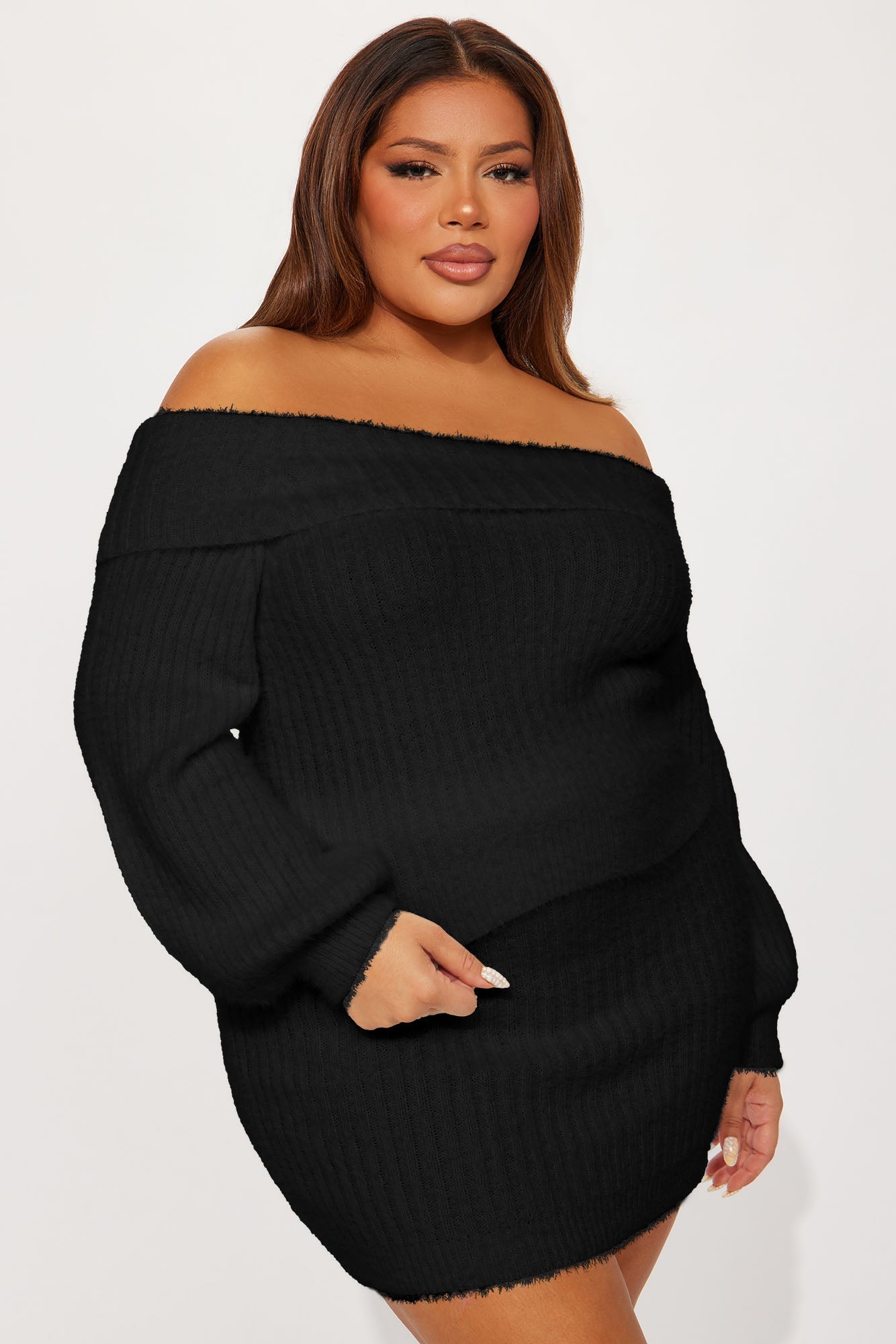 Elsa Fuzzy Skirt Set - Black