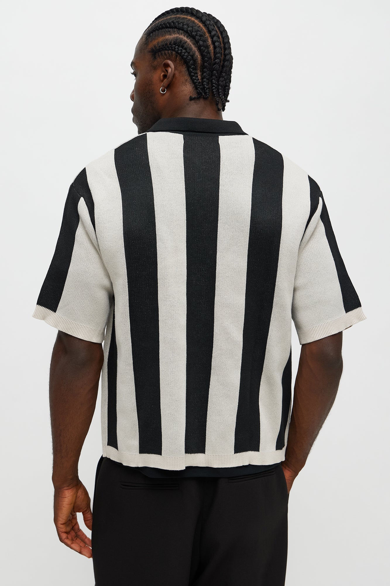 Relaxed Faux Button Up Shirt - Cream/combo