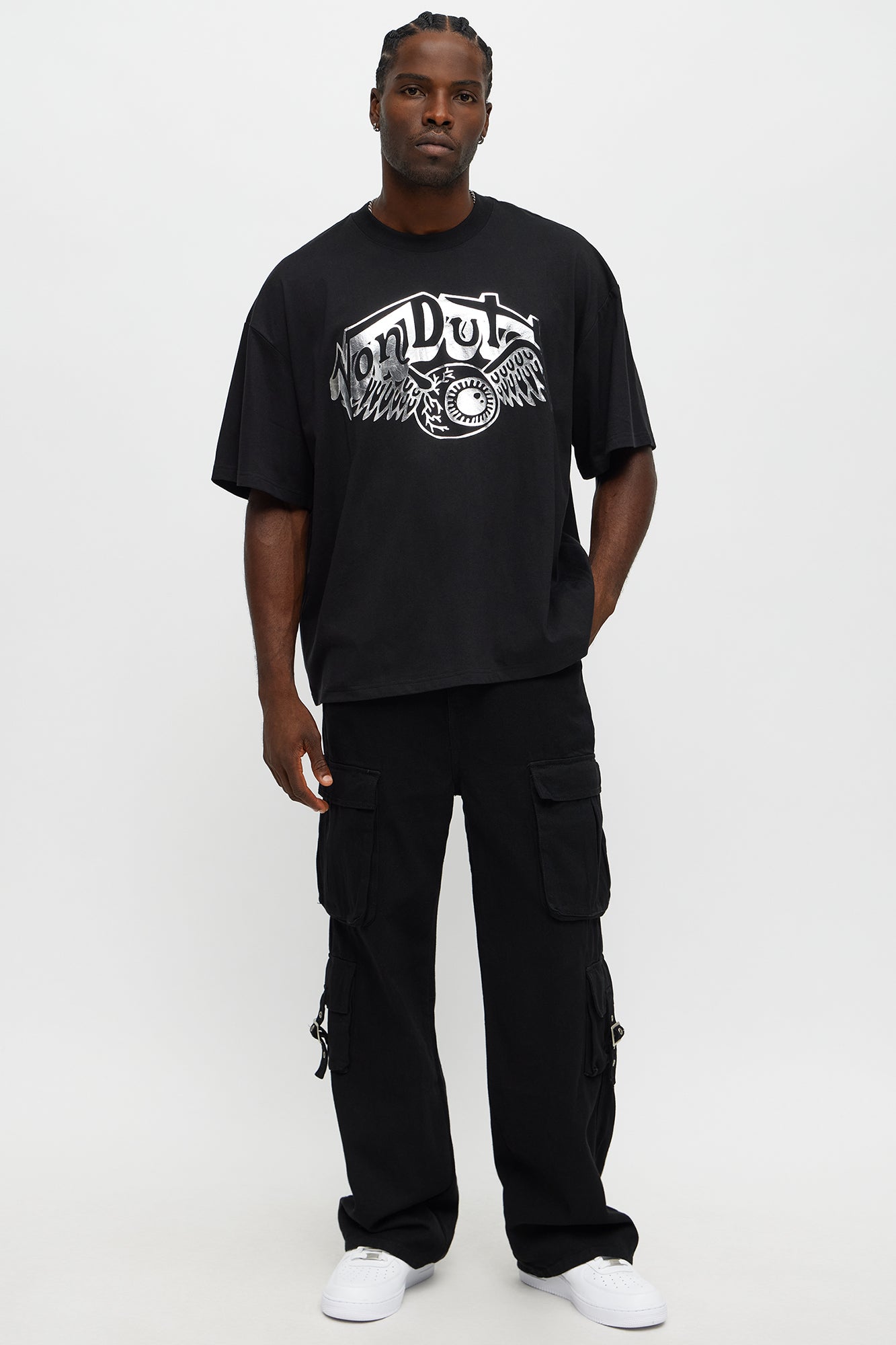 Oversized Von Dutch Dark Eye Tee - Black