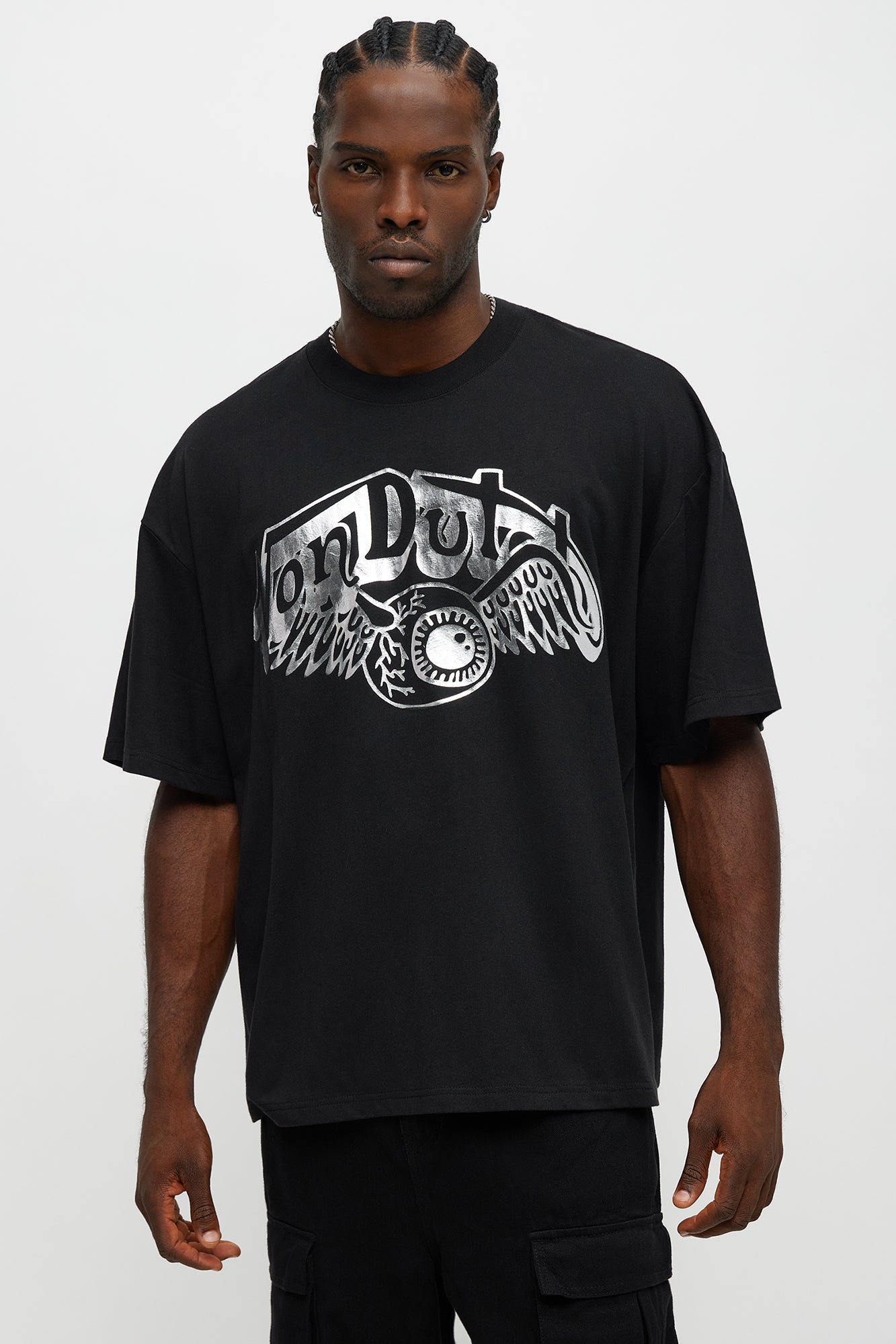 Oversized Von Dutch Dark Eye Tee - Black