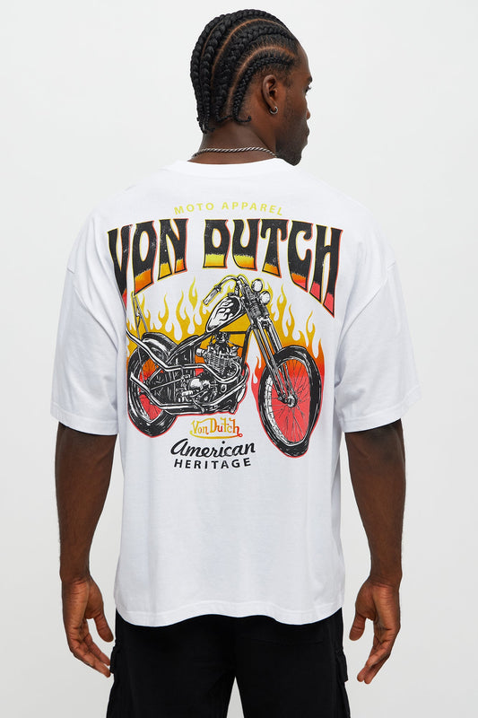 Oversized Von Dutch Bike Tee - White