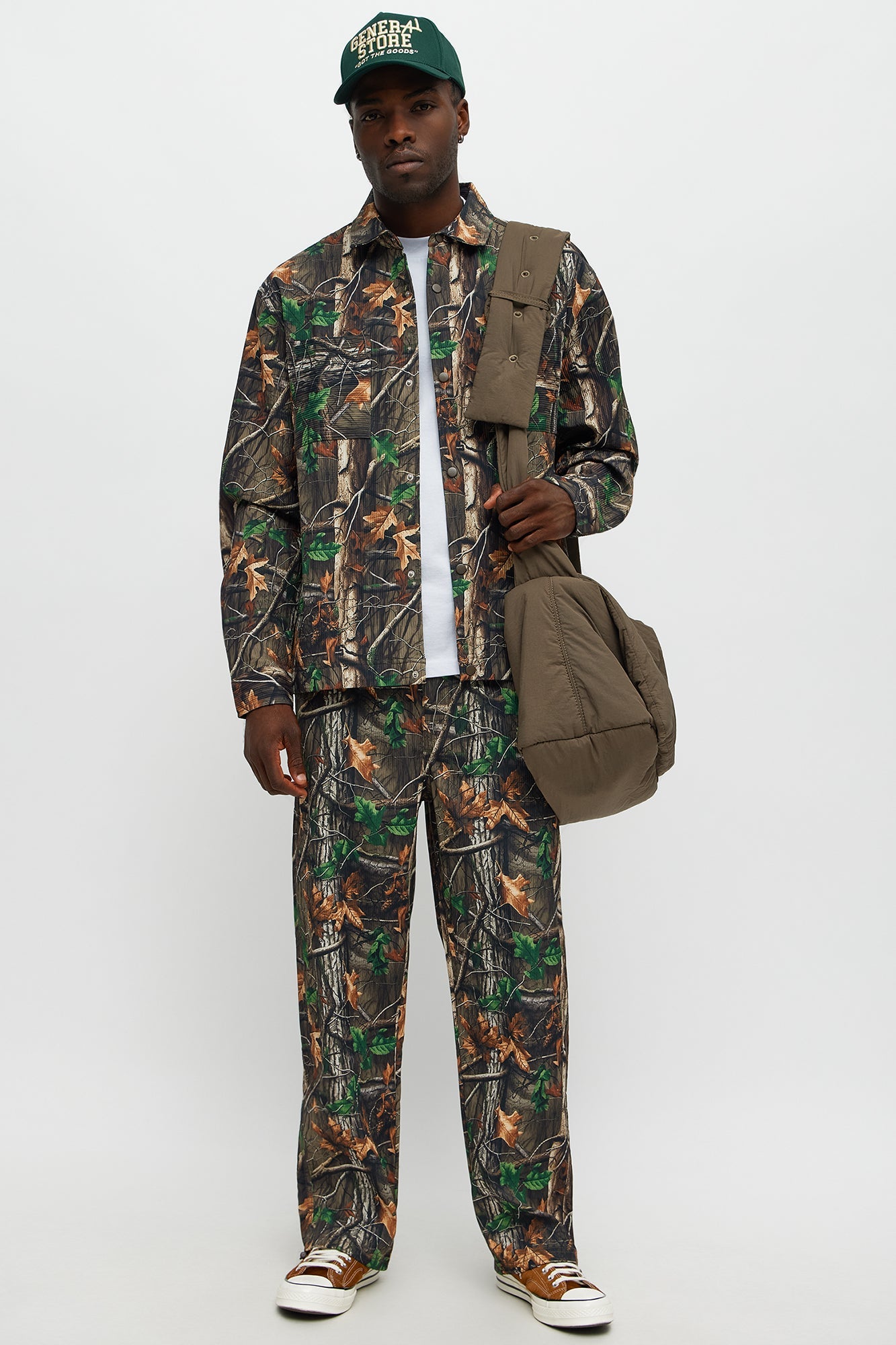 Rustic Long Sleeve Button Up Shirt - Brown Combo