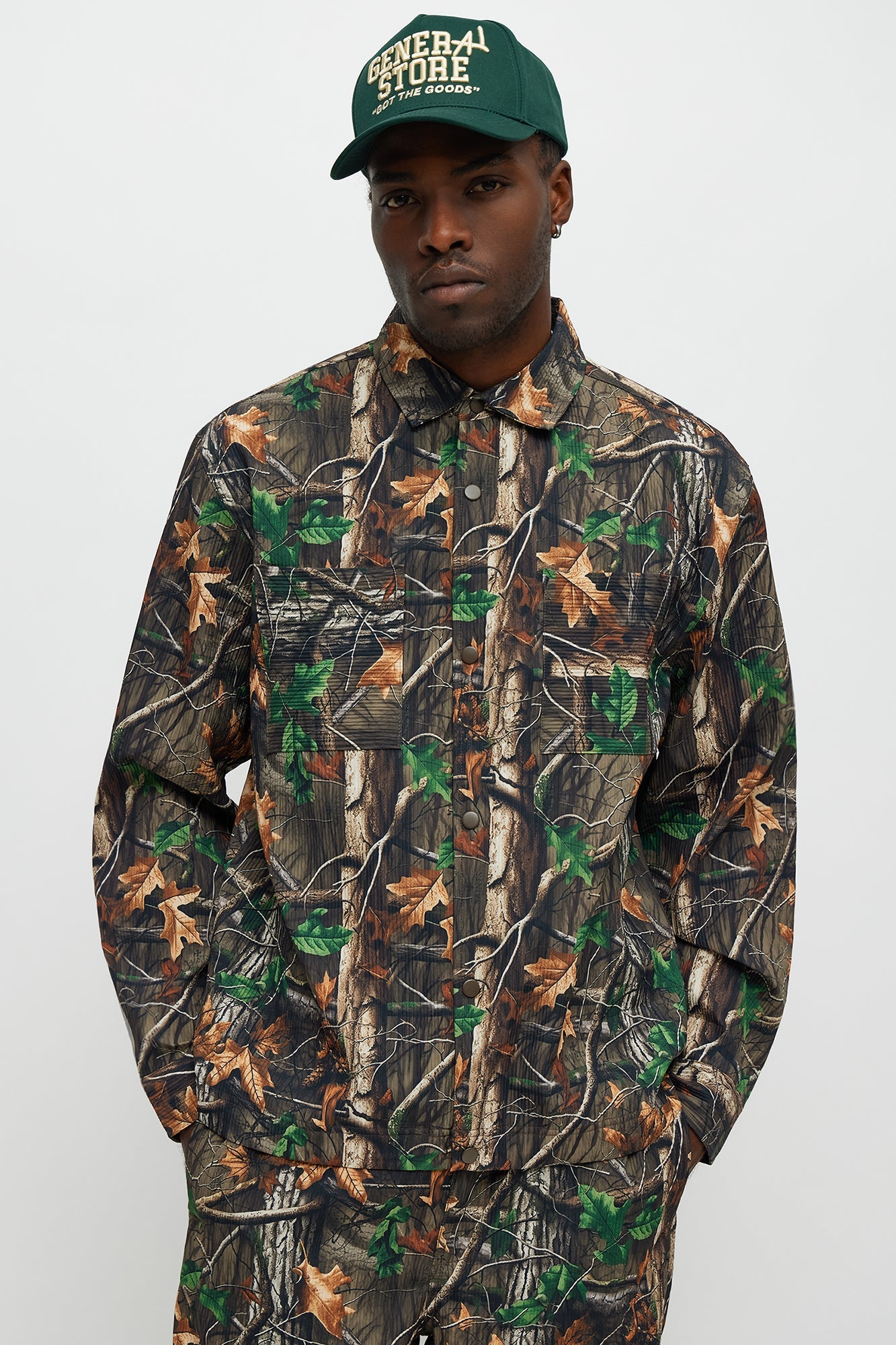 Rustic Long Sleeve Button Up Shirt - Brown Combo