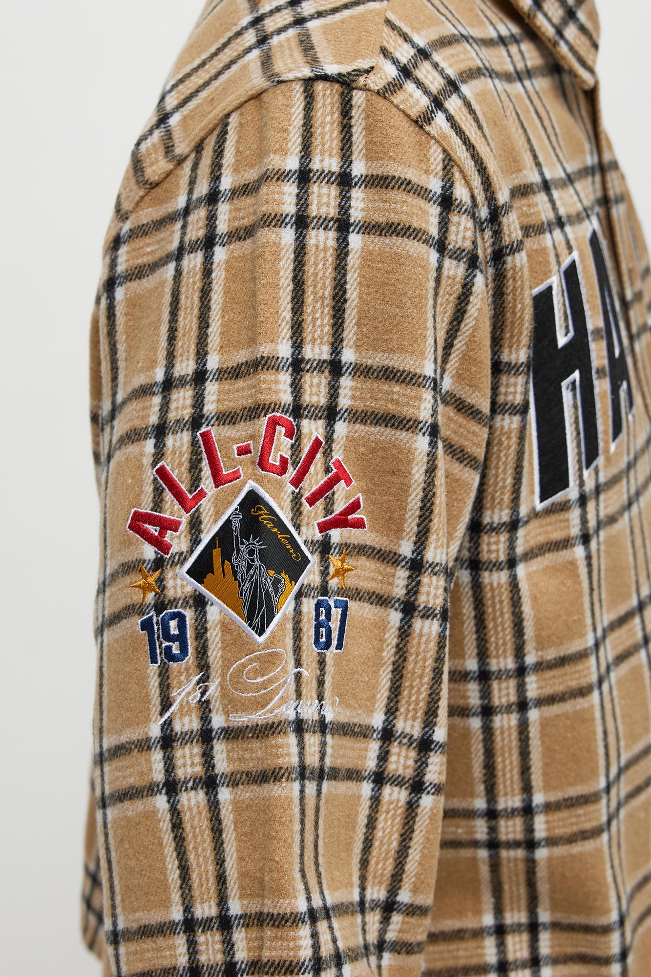 Relaxed fit Harlem Plaid Long Sleeve Button Up - Brown Combo