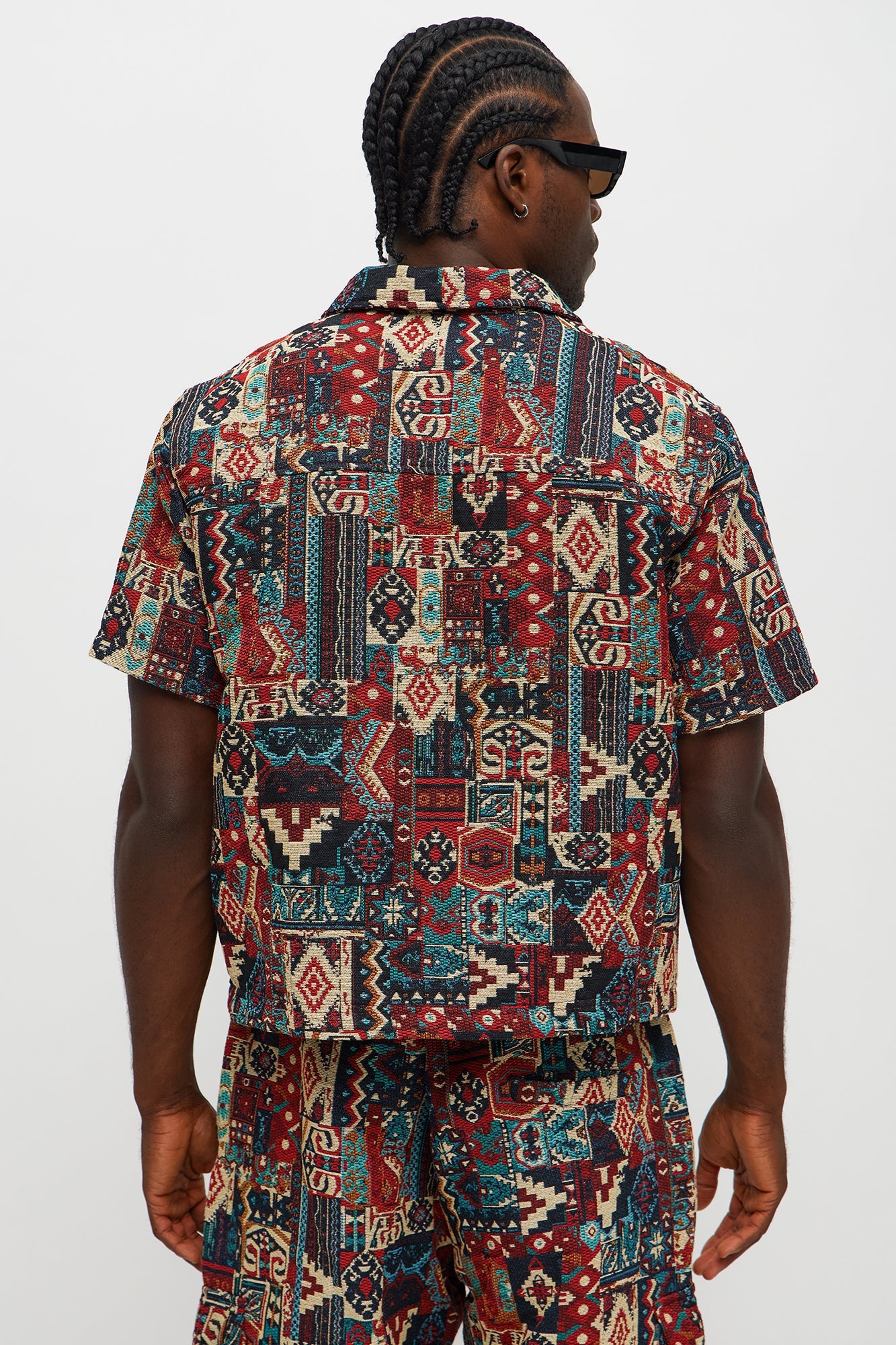 Regular Fit Aztec Full Button Up Shirt - Multi Color