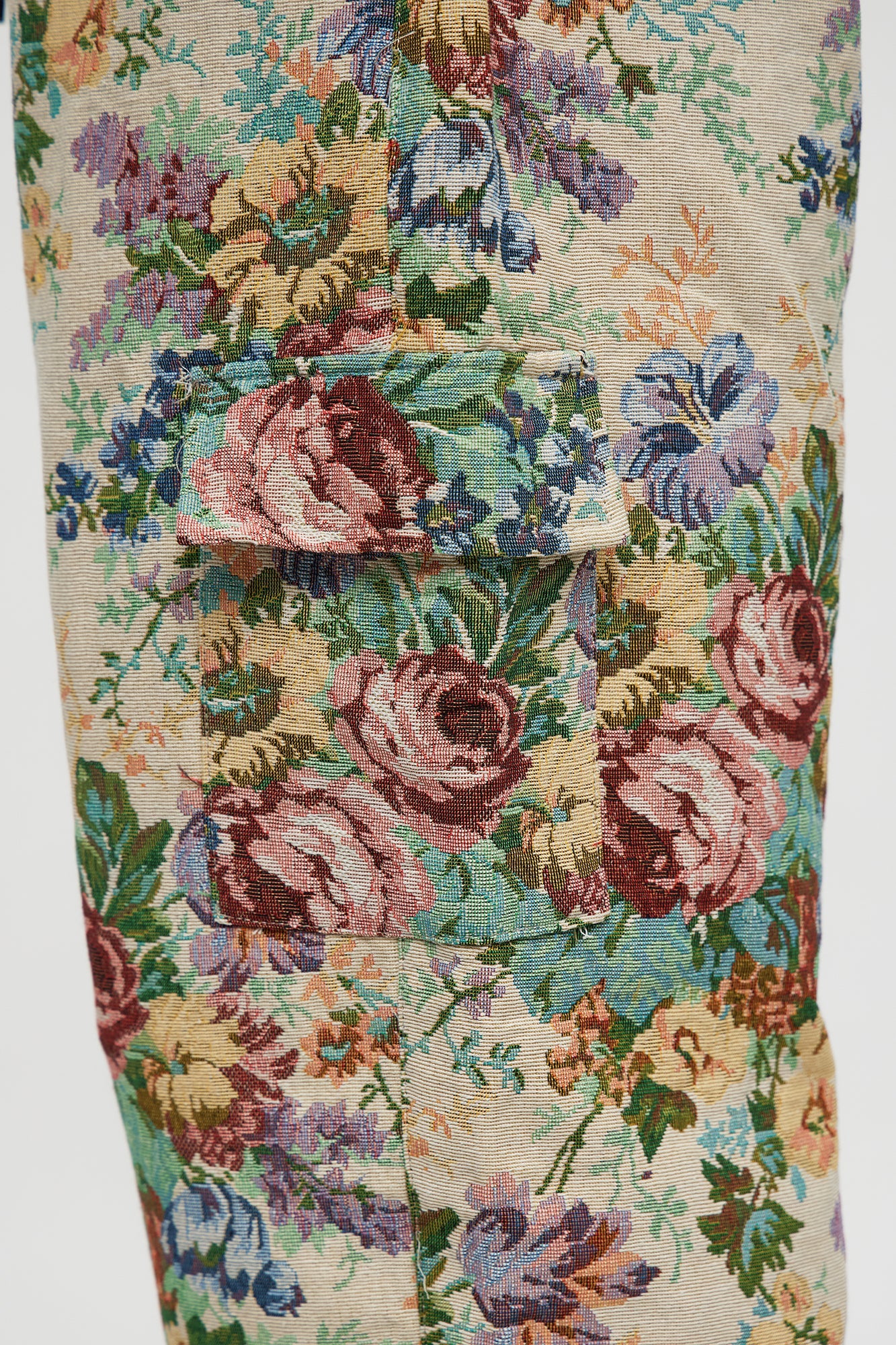 Baggy Rose Tapestry Cargo Pants - Multi Color
