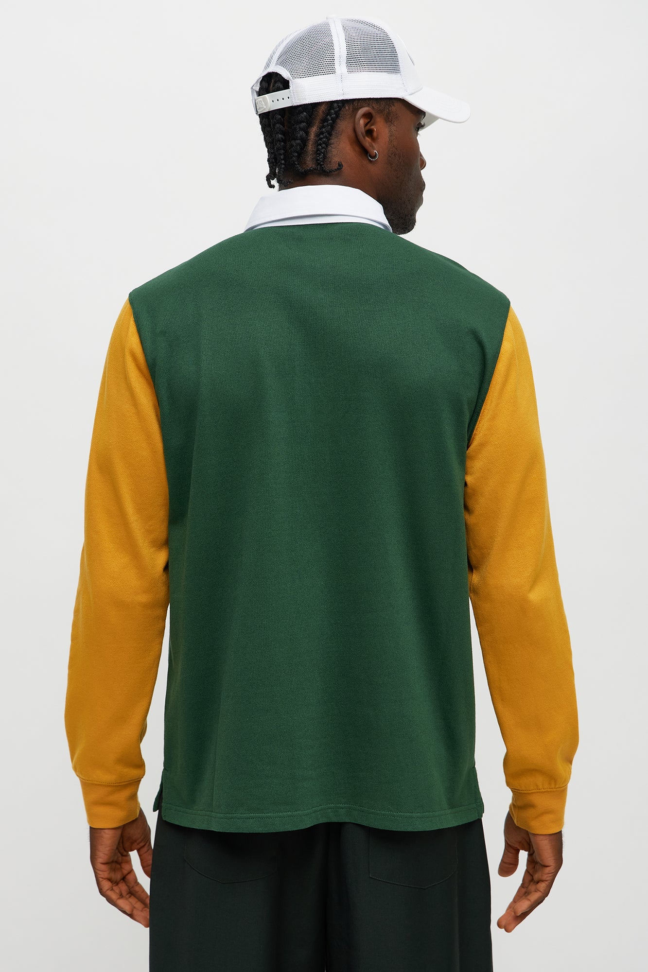 Luxe Long Sleeve Polo - Green/combo