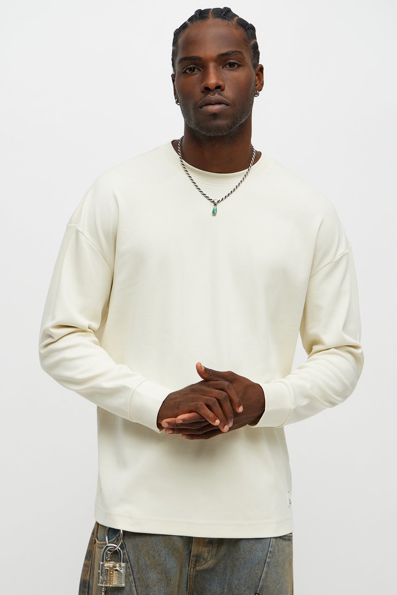 Oversized Premium Everyday Long Sleeve Tee - Off White