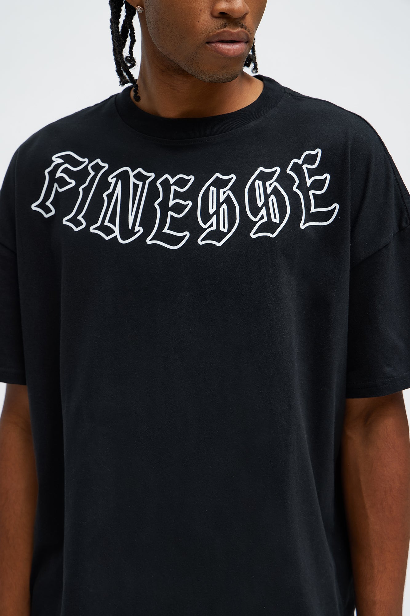 FINESSE Oversized Short Sleeve Tee - Black