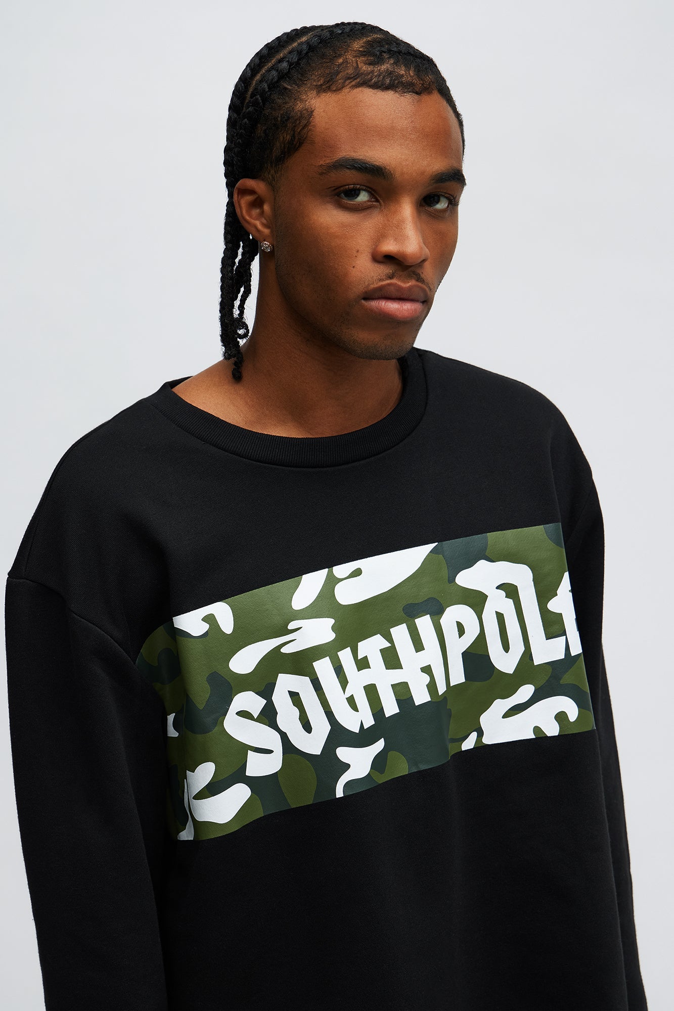 Southpole Camo Panel Sweatshirt - Black