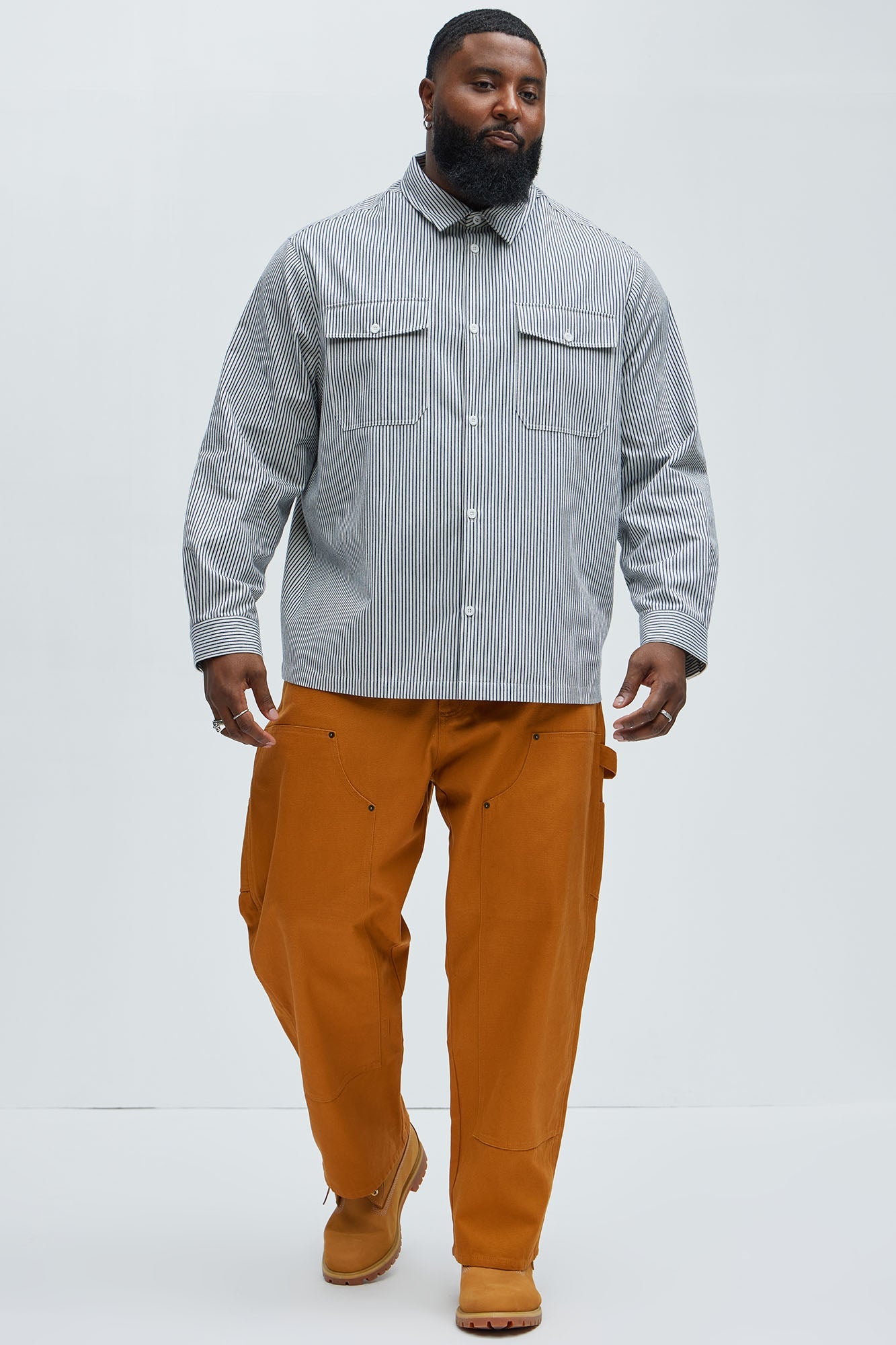 I Knew You Stripe Button Up Shirt - White/combo