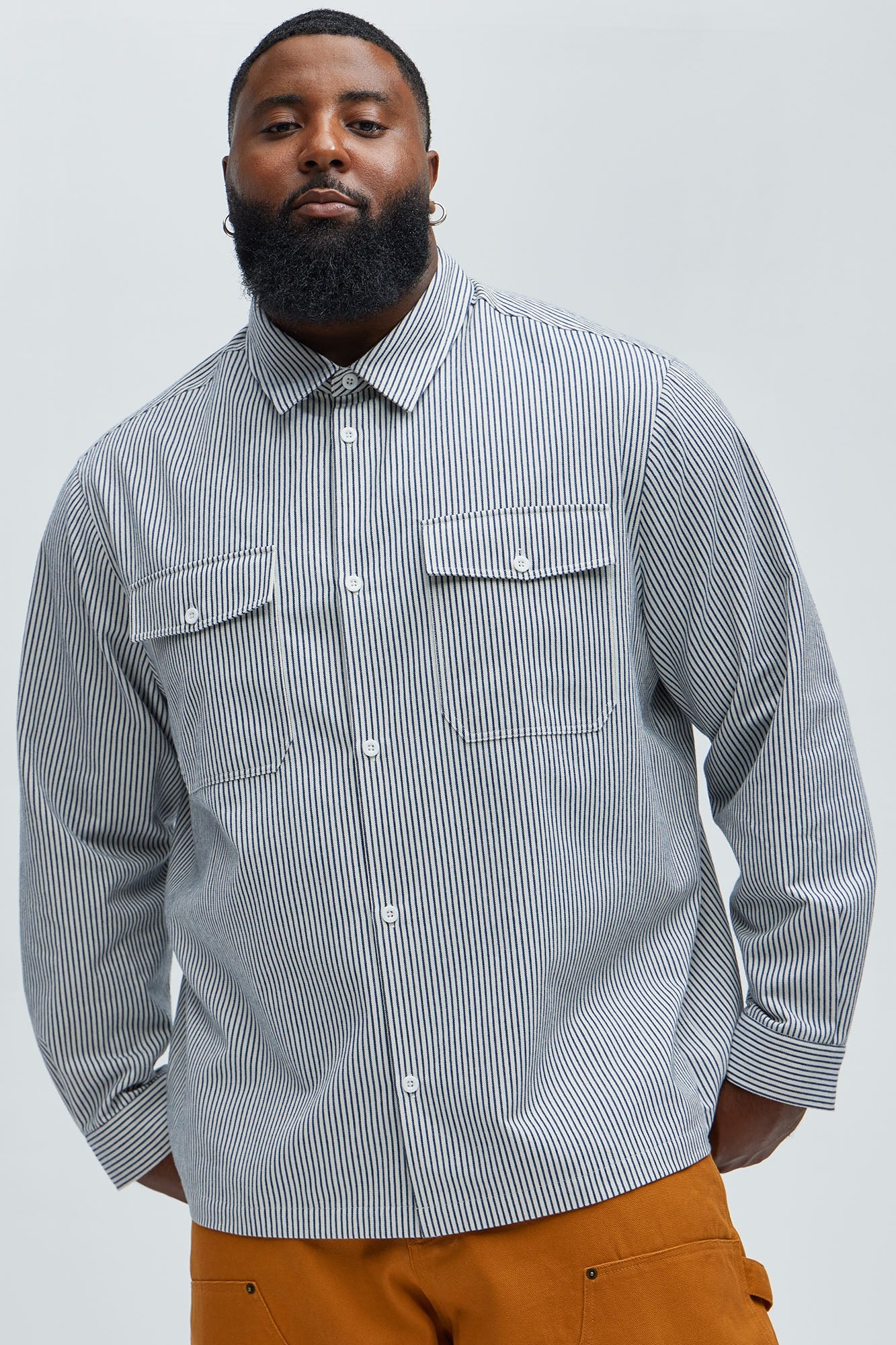 I Knew You Stripe Button Up Shirt - White/combo