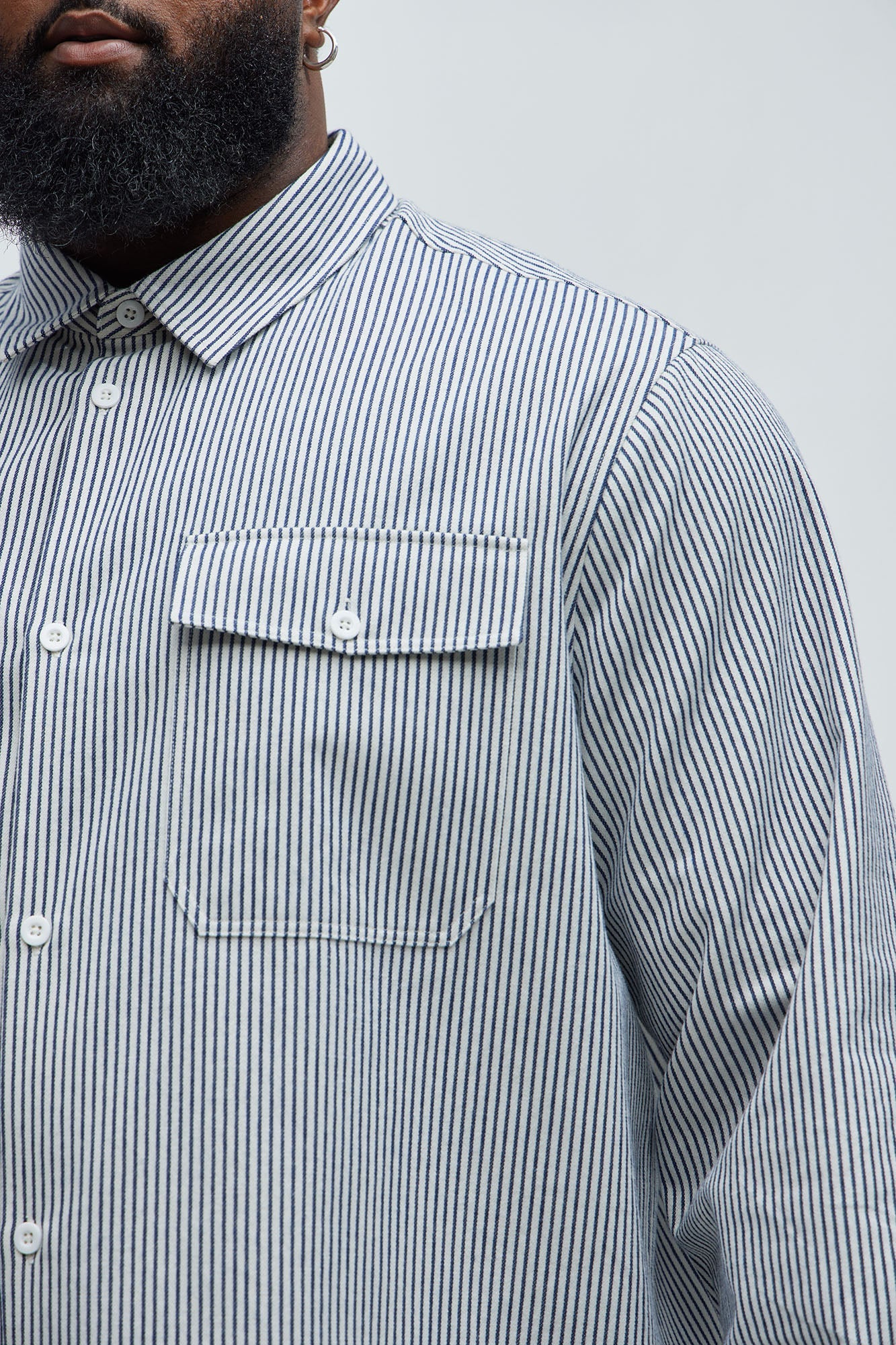 I Knew You Stripe Button Up Shirt - White/combo