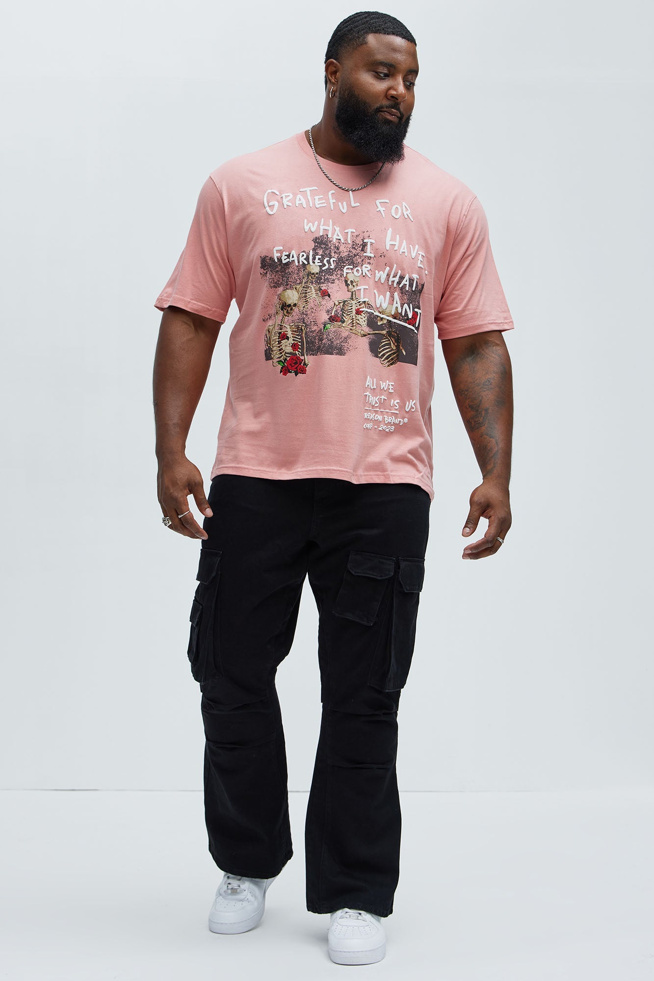 Grateful For What I have Oversized Short Sleeve Tee - Pink