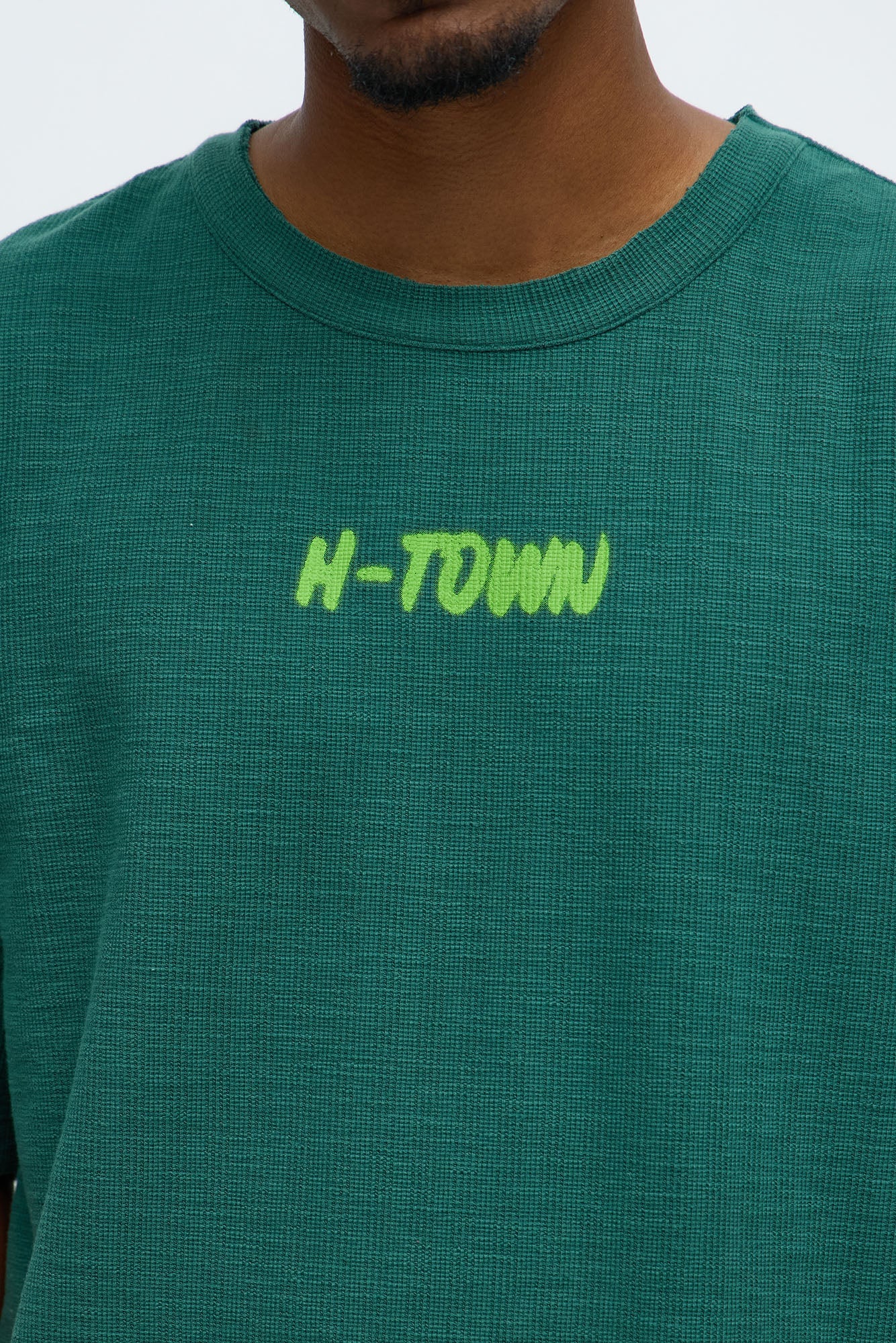 Relaxed H-Town Spray Paint Tee - Hunter Green