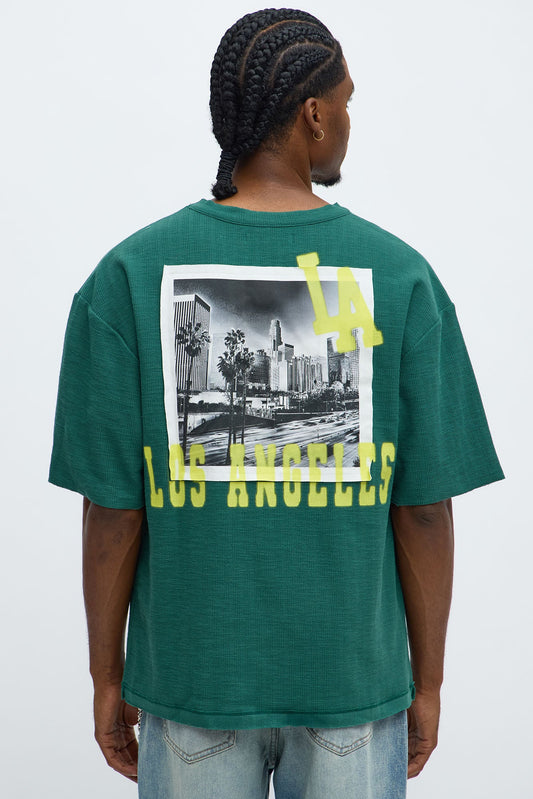 Relaxed LA Spray Paint Tee - Hunter Green