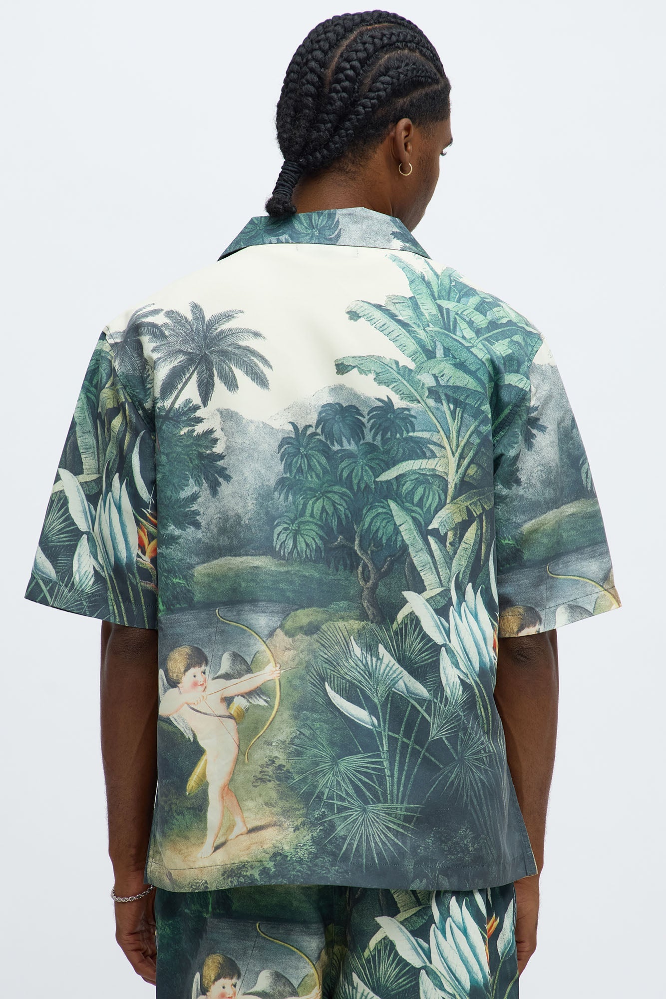 Cupid Short Sleeve Button Up Shirt - Multi Color