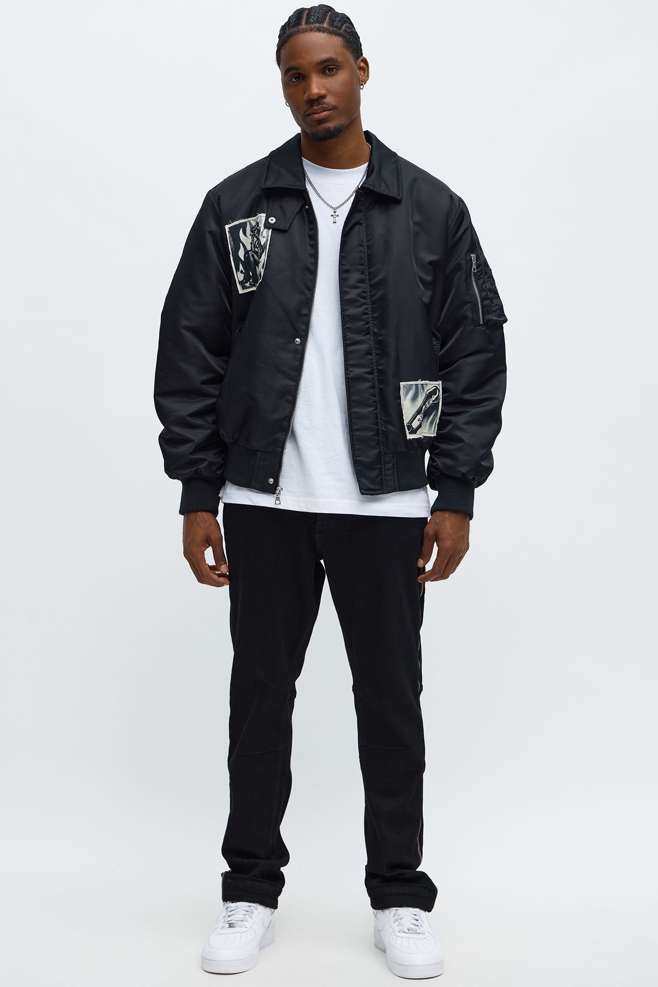 Patch Utility Zip Bomber Jacket - Black