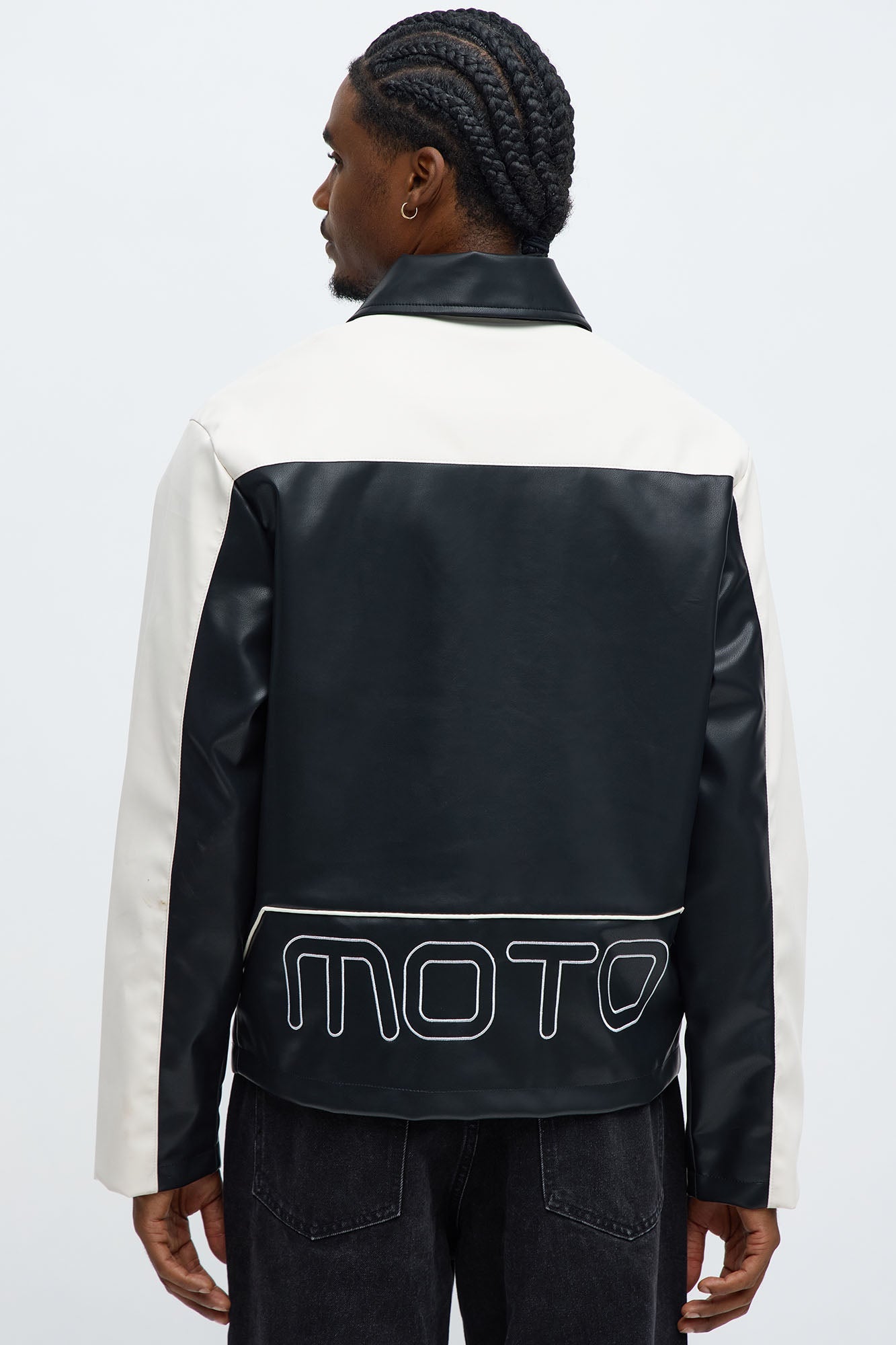 Relaxed Racer Moto Zip Jacket - Black/combo